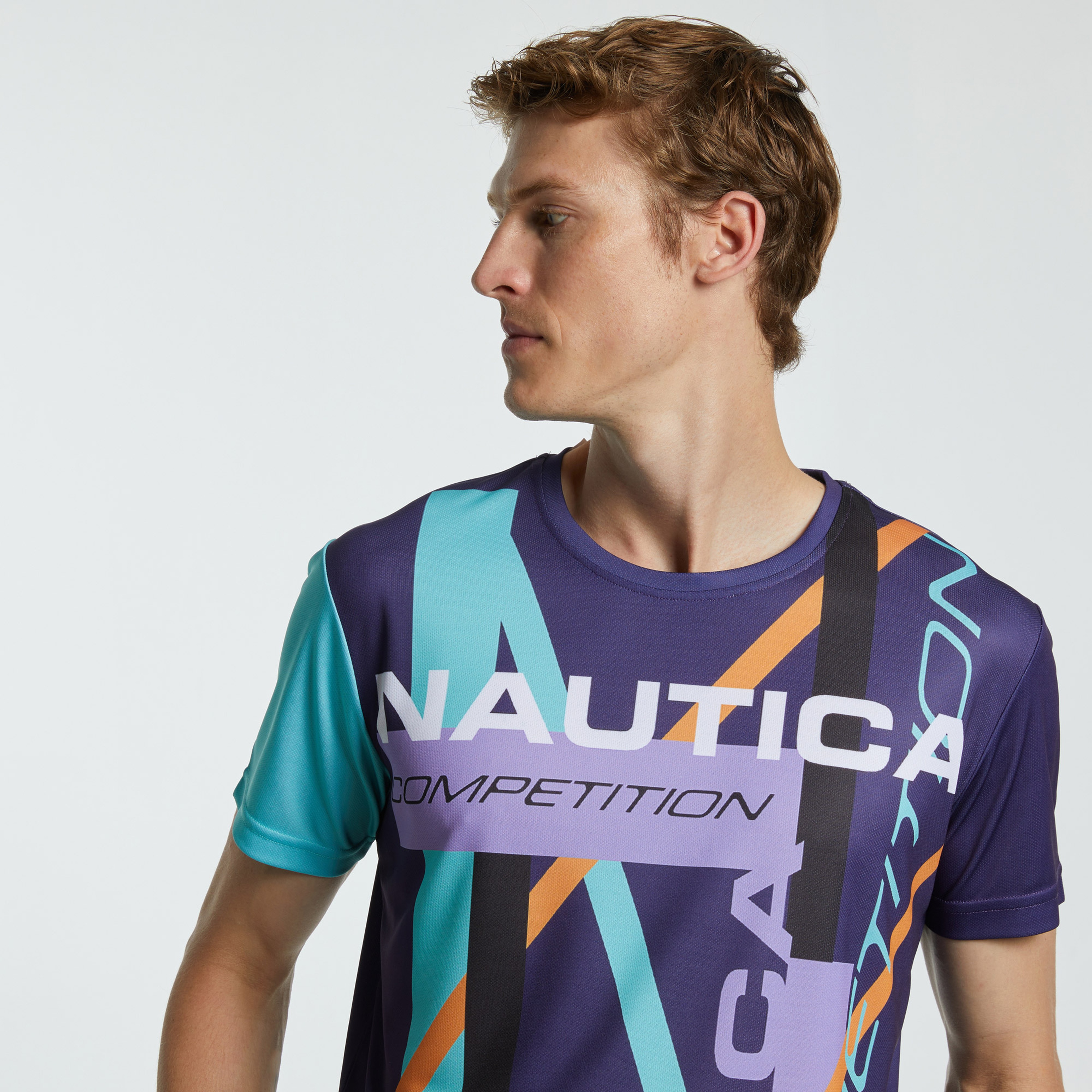 Nautica Erkek Mor Oversize Kısa Kollu T-Shirt