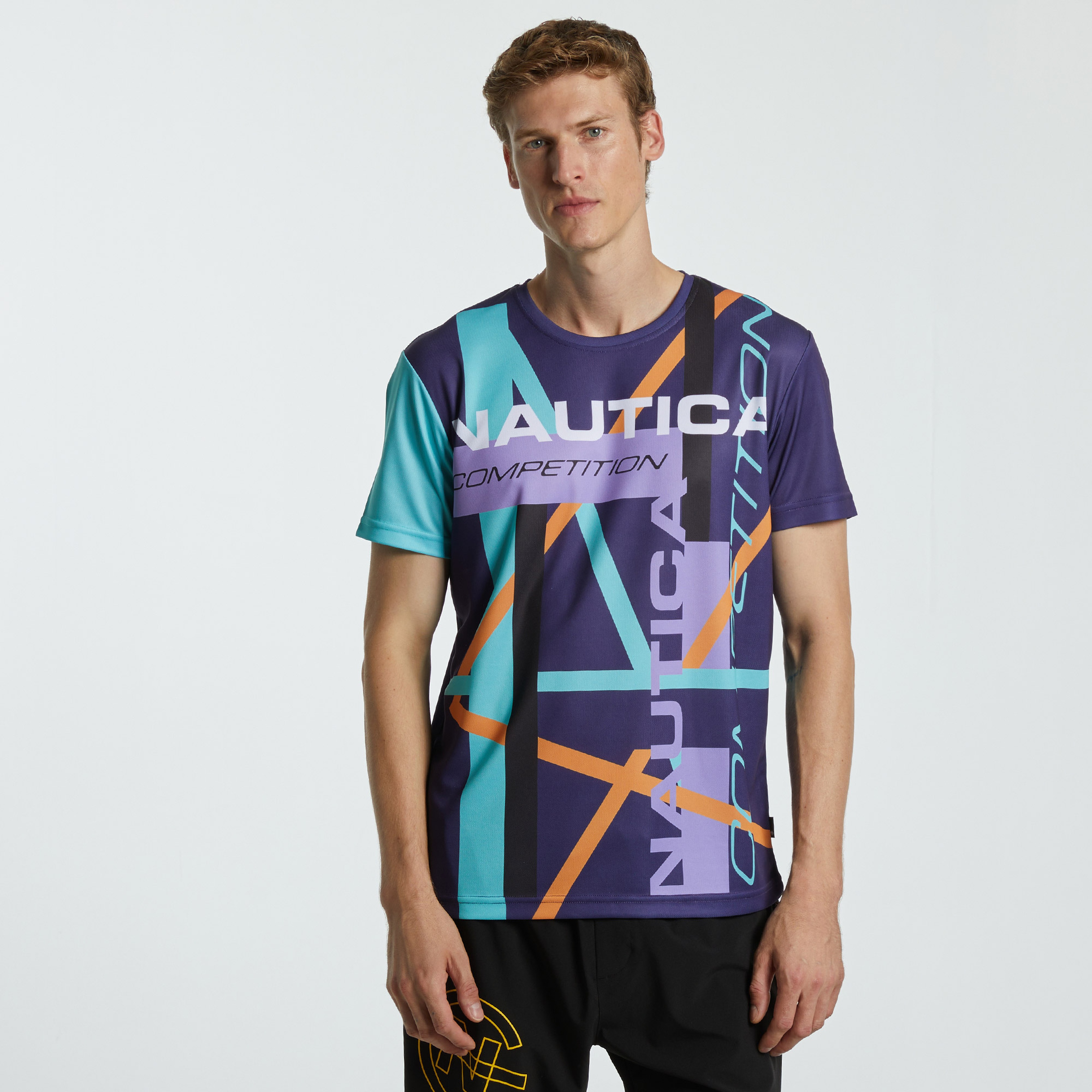Nautica Erkek Mor Oversize Kısa Kollu T-Shirt
