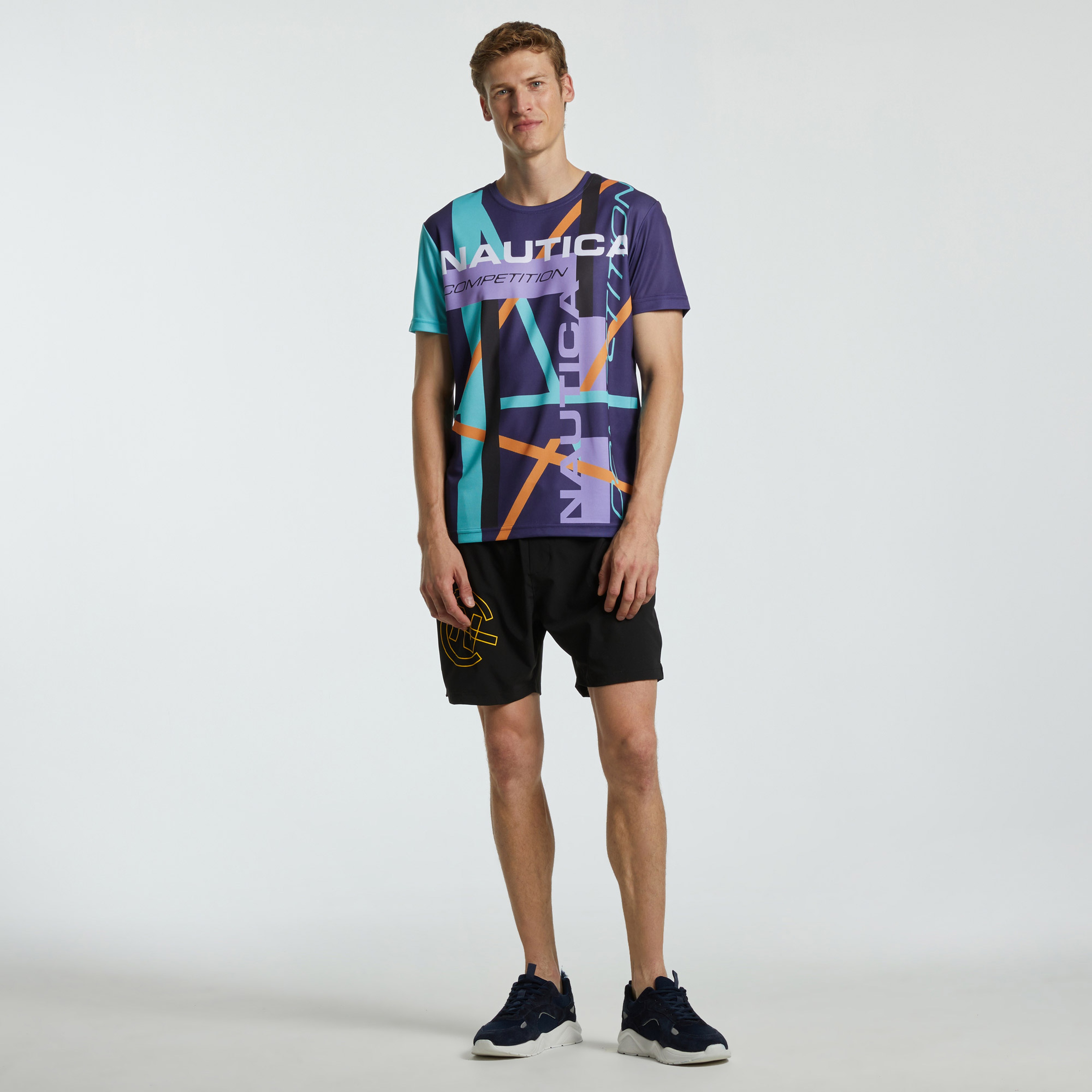 Nautica Erkek Mor Oversize Kısa Kollu T-Shirt