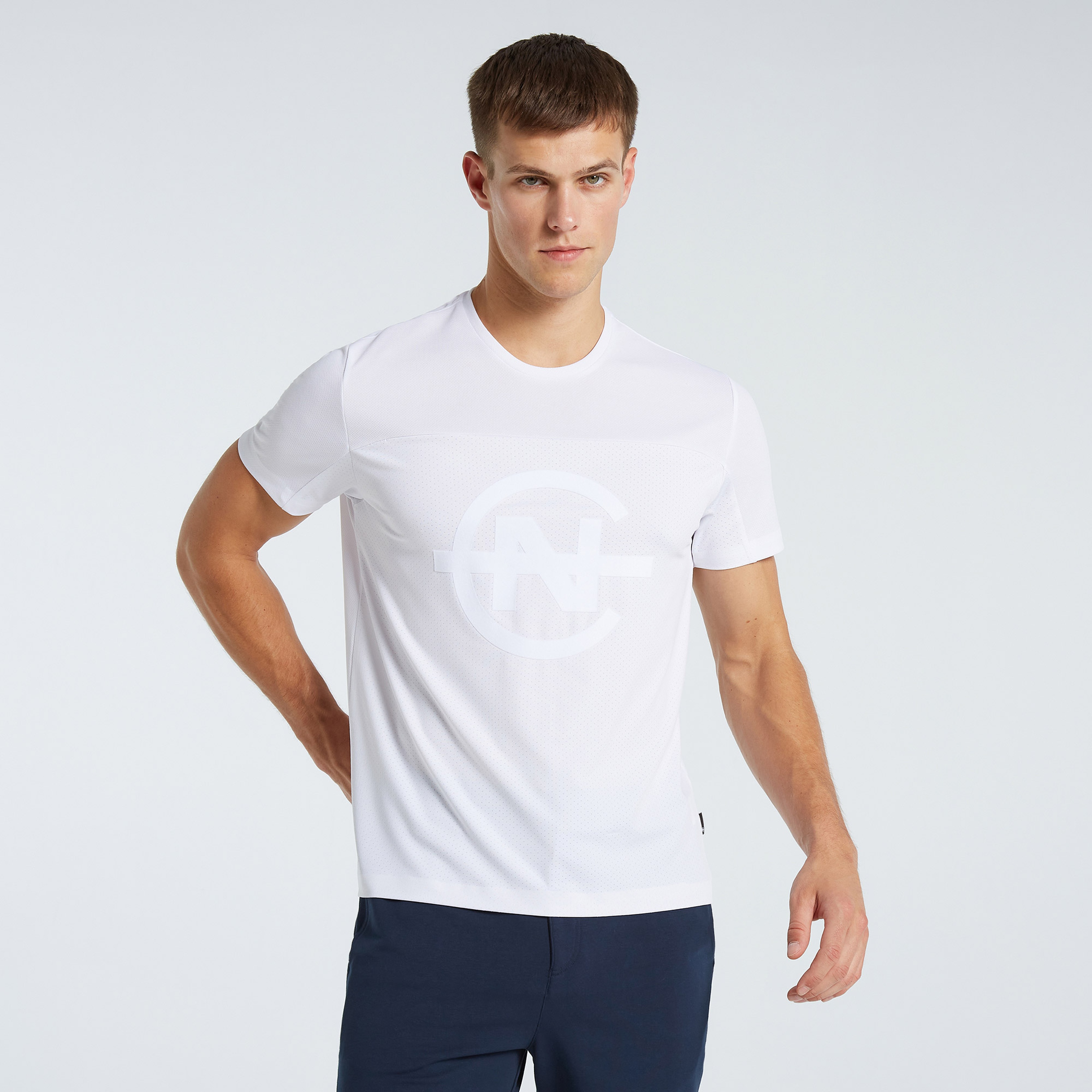 NAUTICA ERKEK BEYAZ STANDART FIT KISA KOLLU T-SHIRT