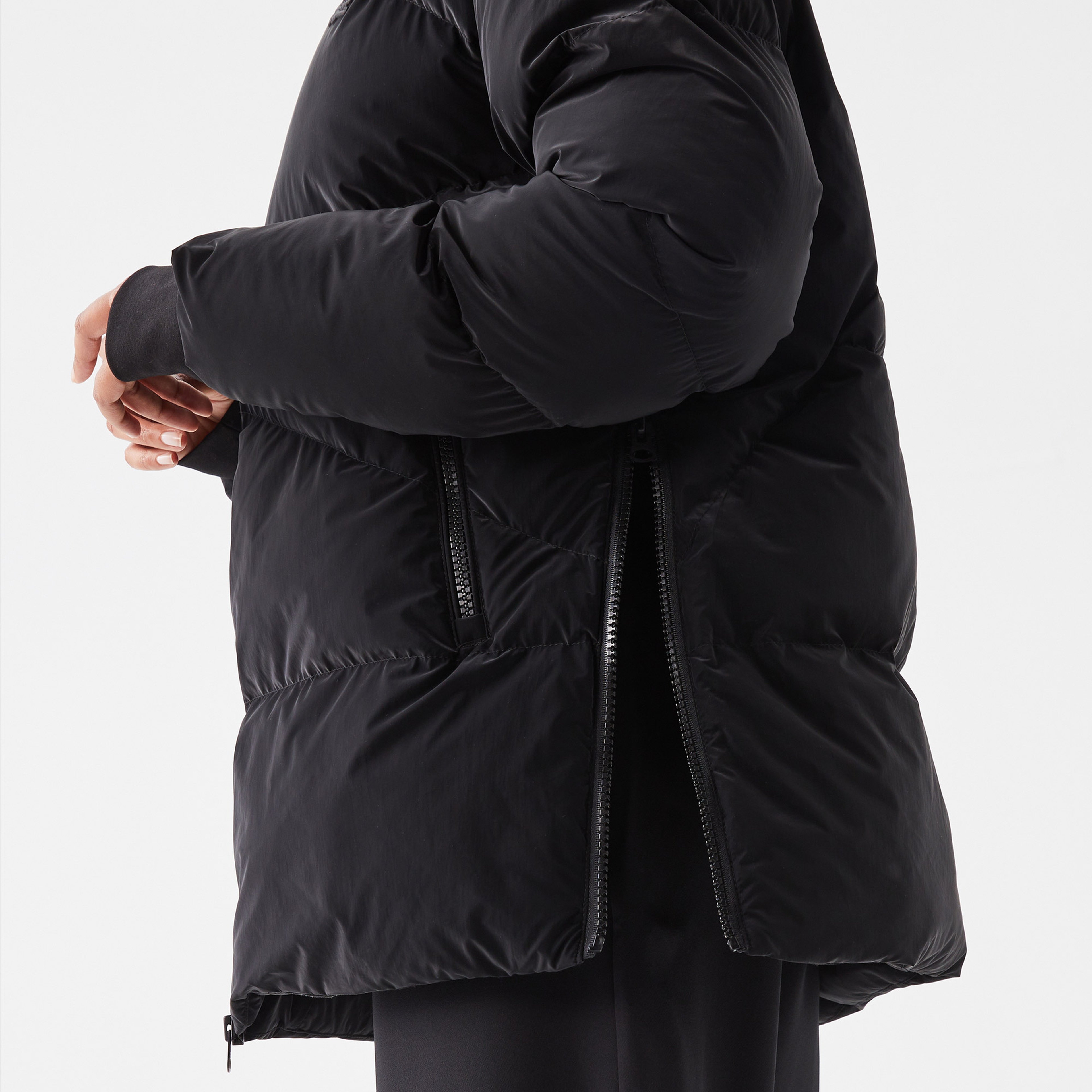 Lacoste Kadın Dik Yaka Kapitone Siyah Mont