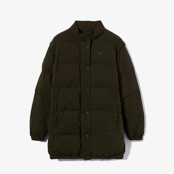 Lacoste Kadın Dik Yaka Kapitone Haki Mont