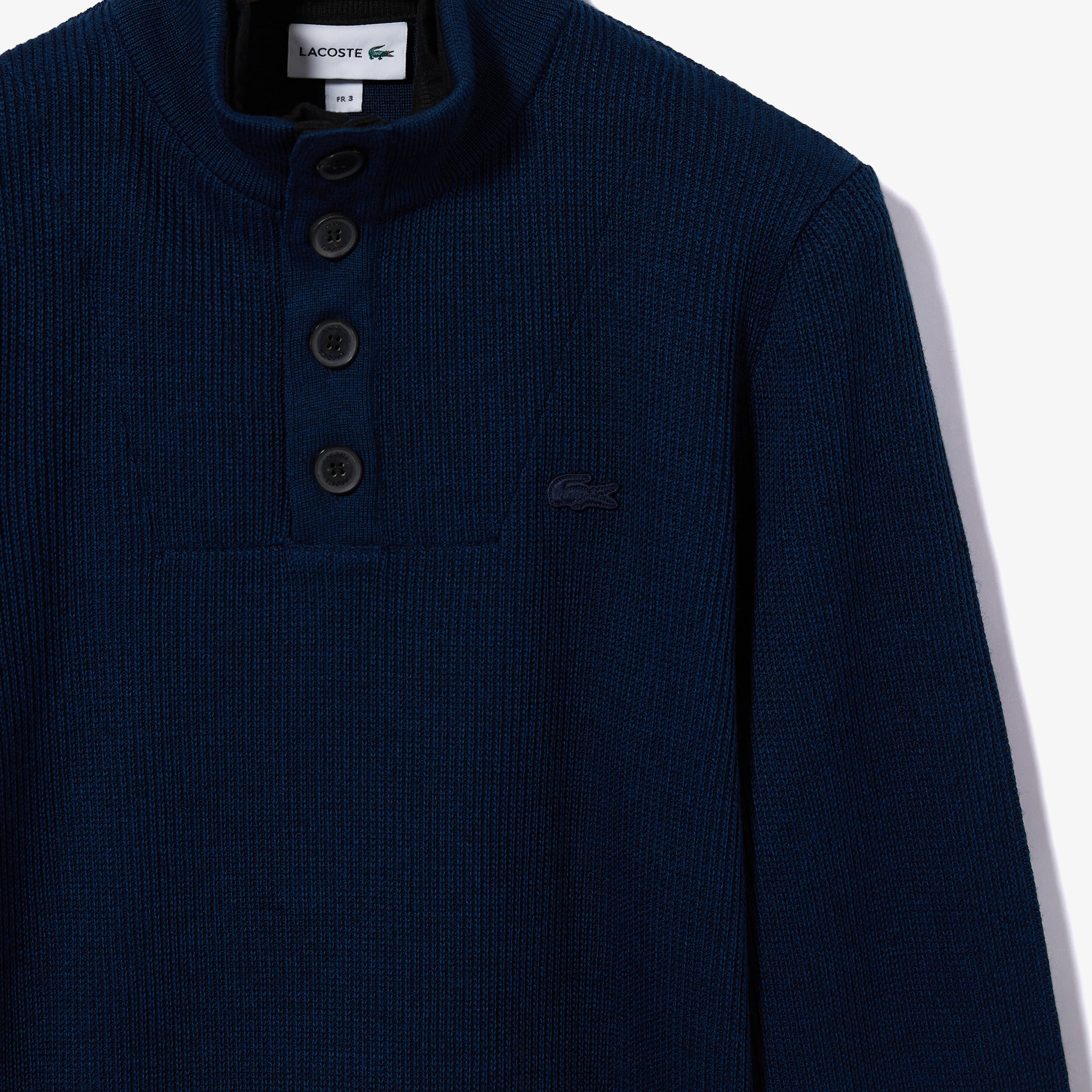 Lacoste Erkek Düğmeli Yaka Lacivert Kazak