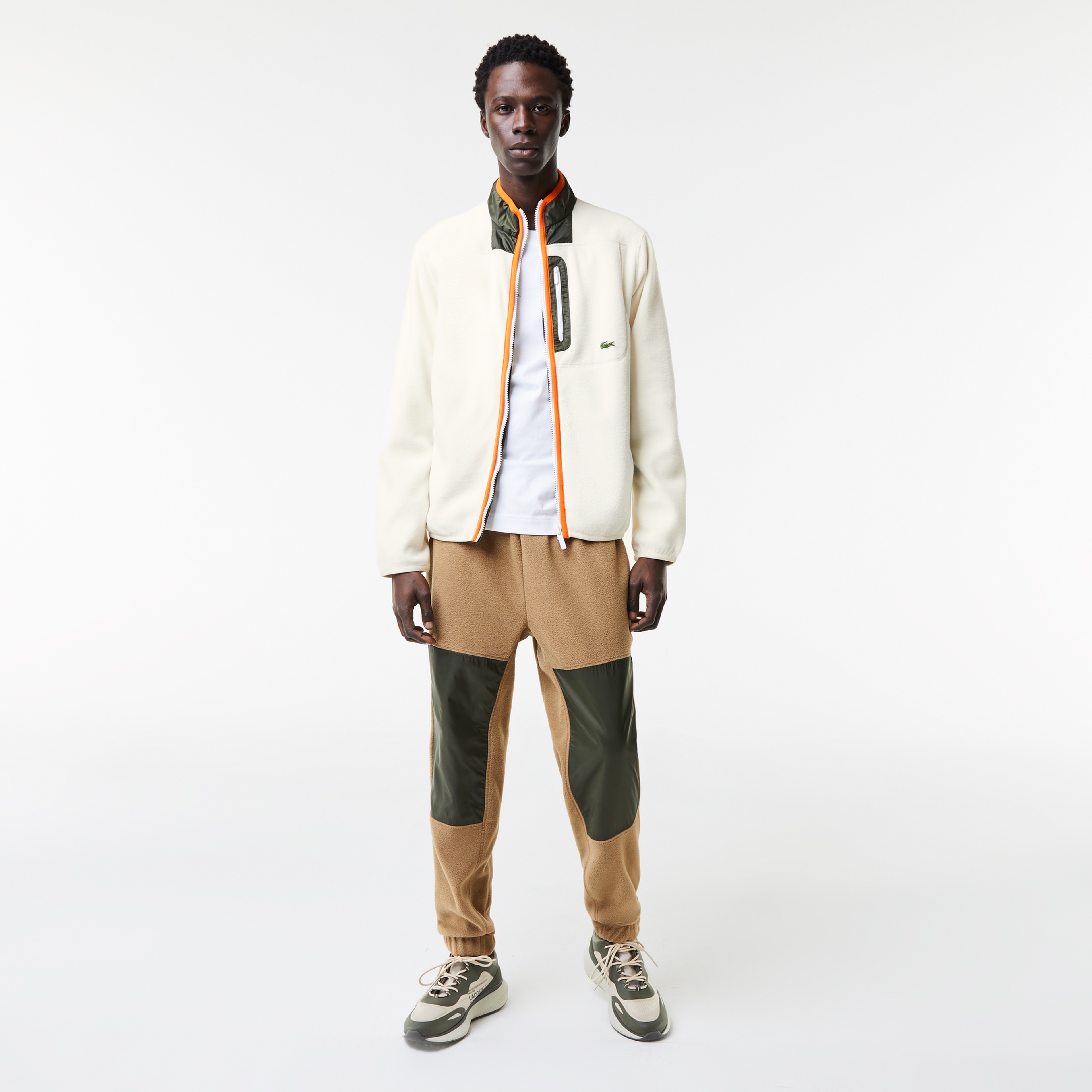 Lacoste Erkek Relaxed Fit Fermuarlı Beyaz Sweatshirt