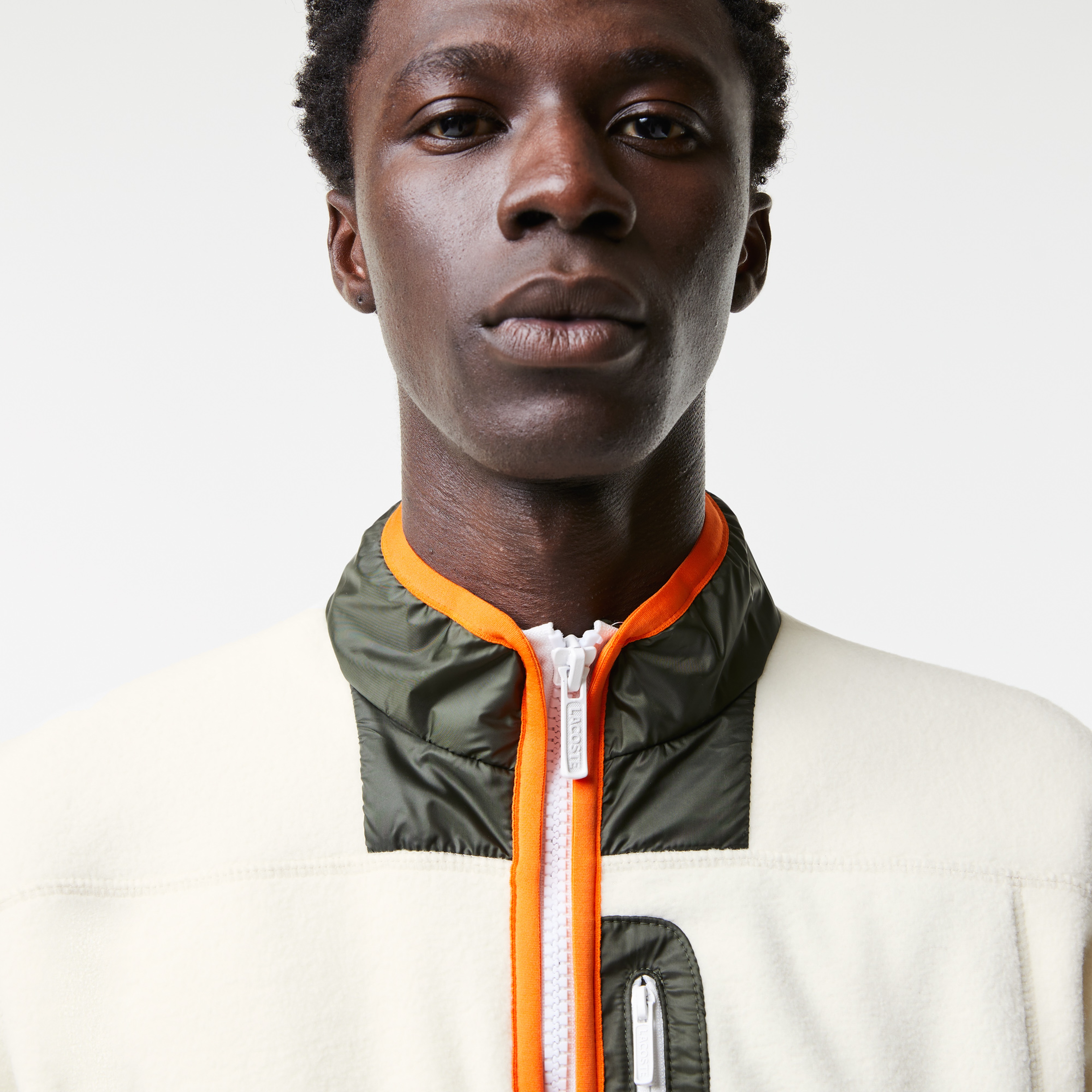 Lacoste Erkek Relaxed Fit Fermuarlı Beyaz Sweatshirt