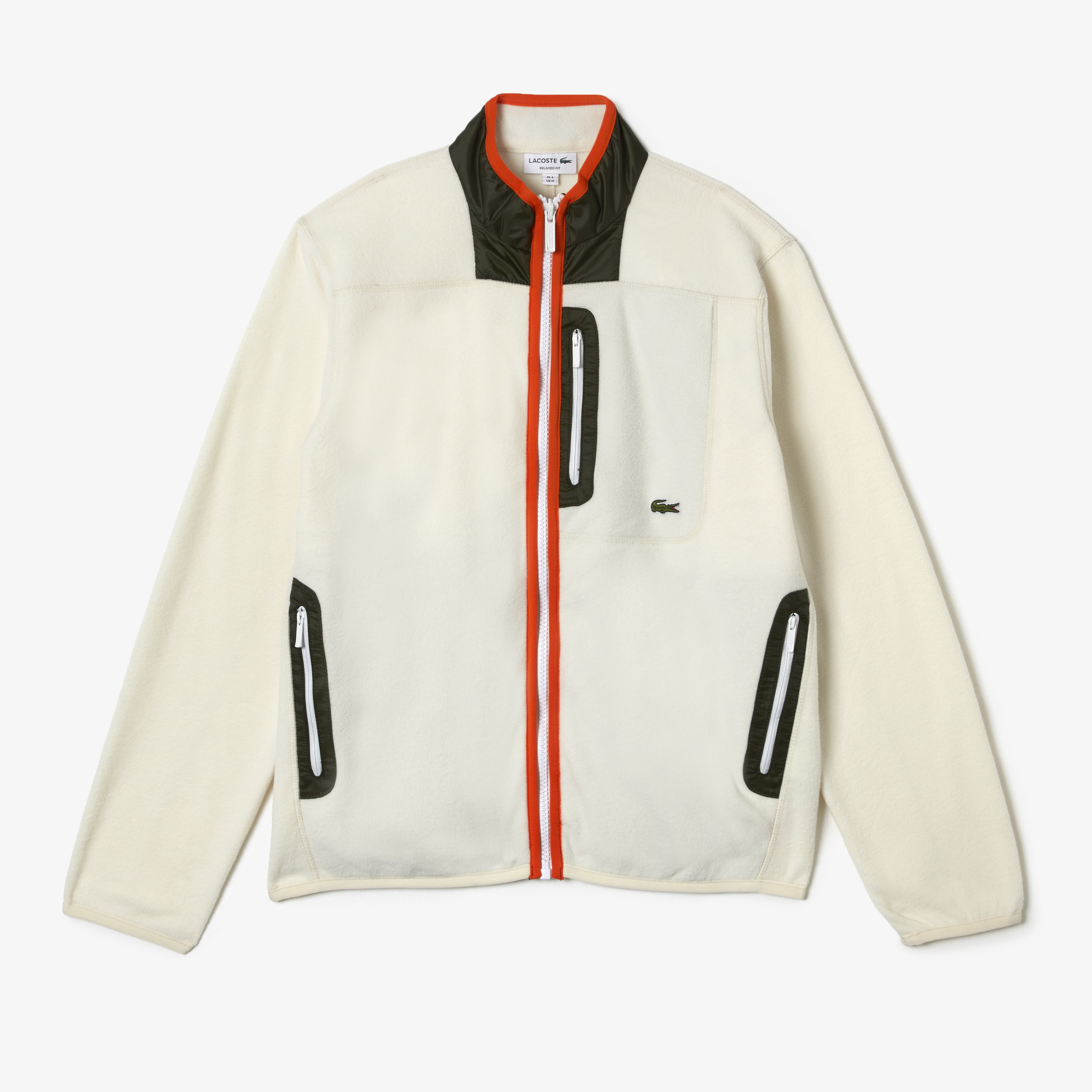 Lacoste Erkek Relaxed Fit Fermuarlı Beyaz Sweatshirt