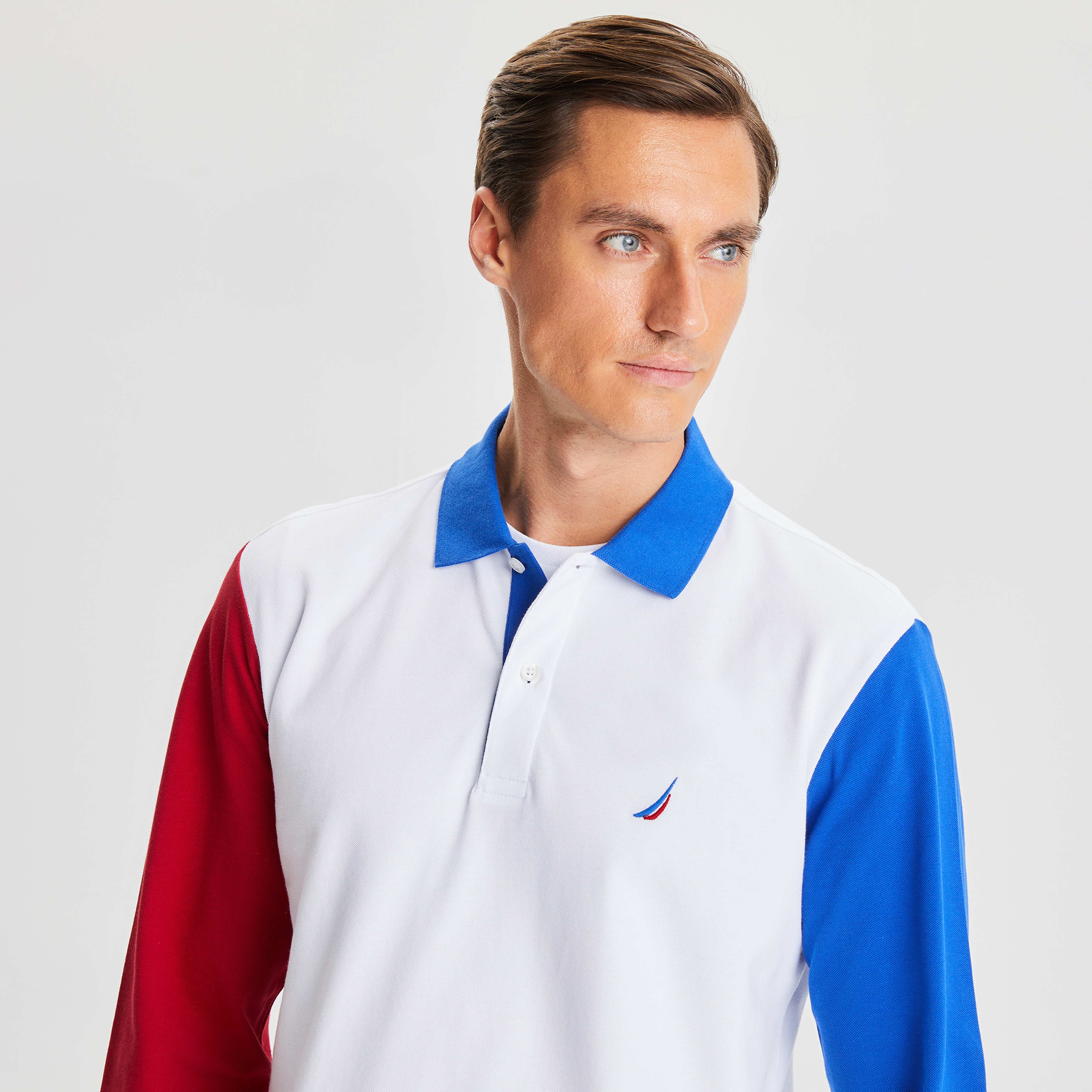 NAUTICA ERKEK BEYAZ UZUN KOLLU POLO