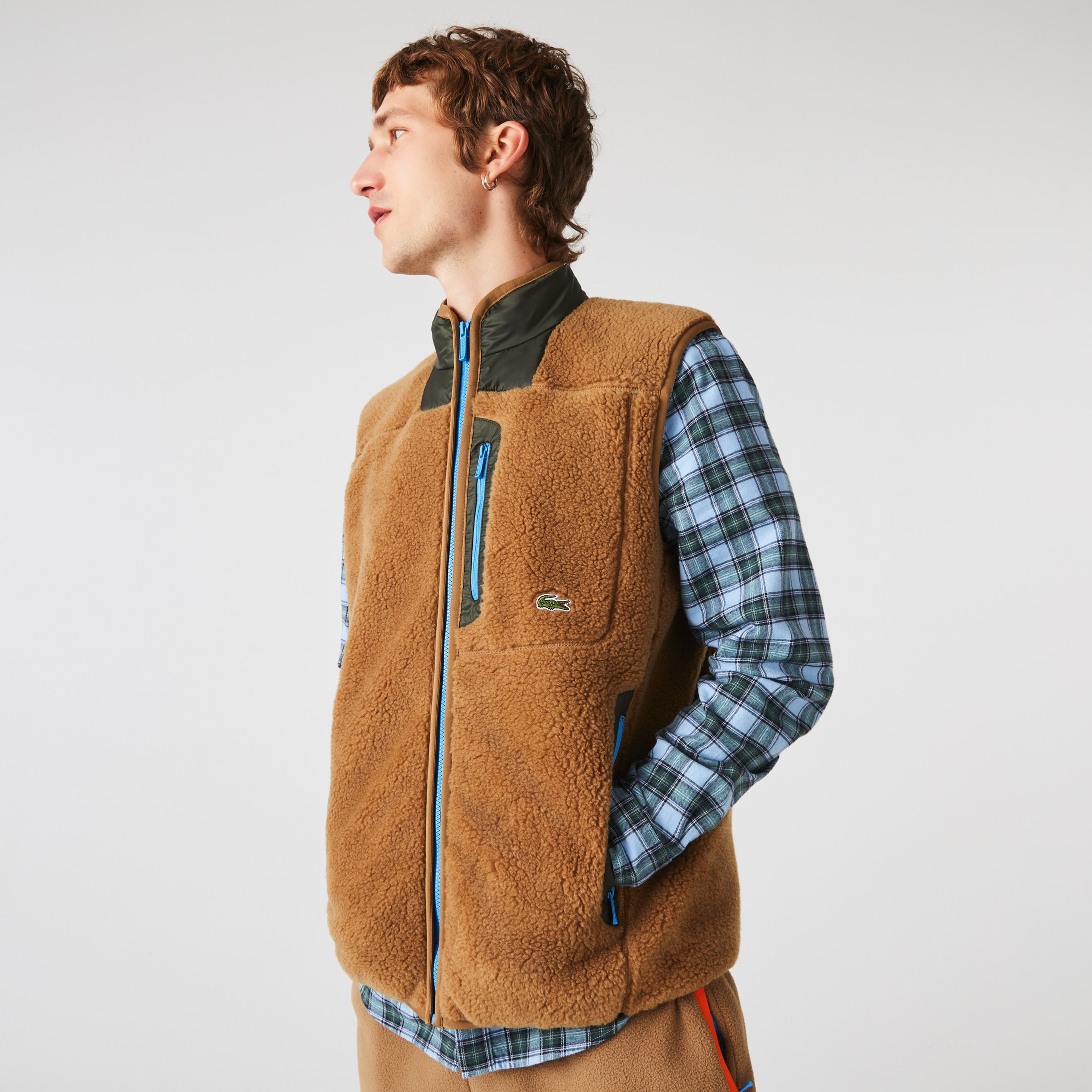 Lacoste Erkek Dik Yaka Kahverengi Yelek