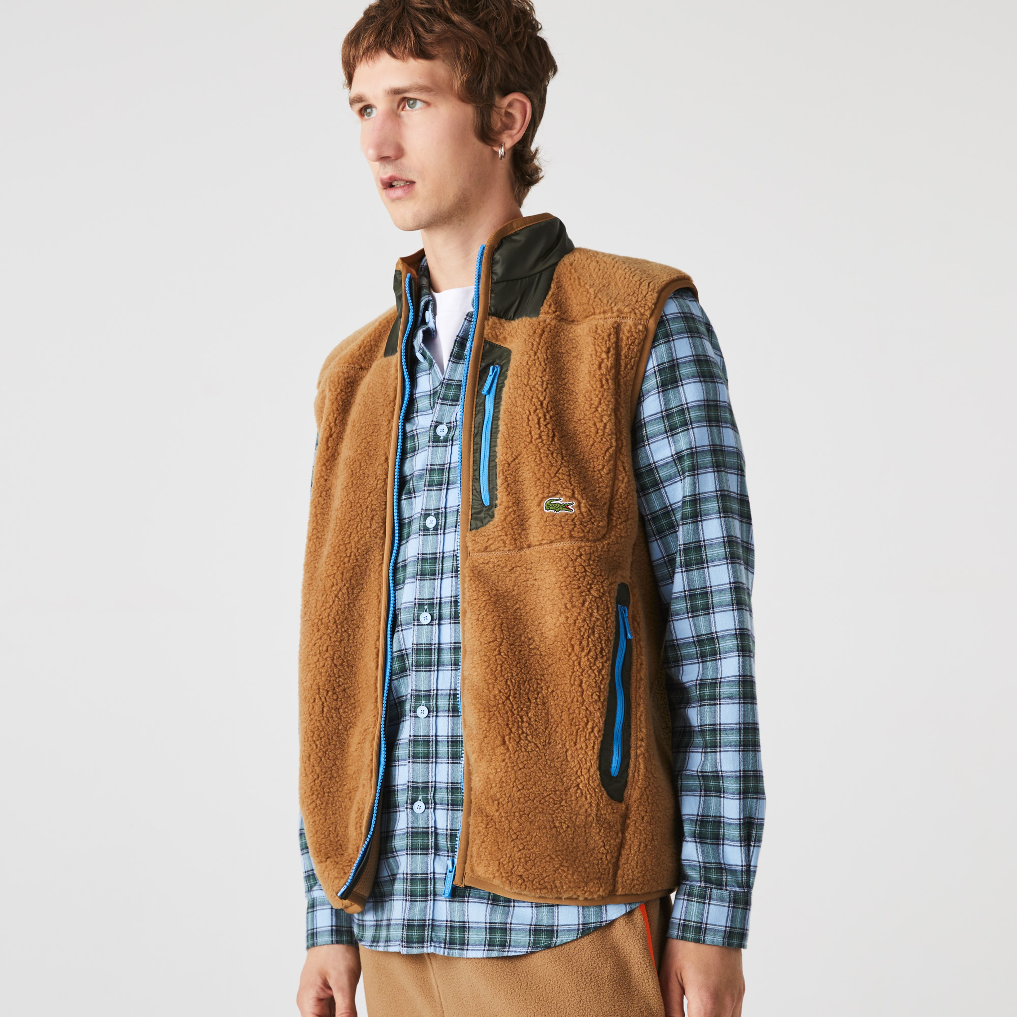 Lacoste Erkek Dik Yaka Kahverengi Yelek