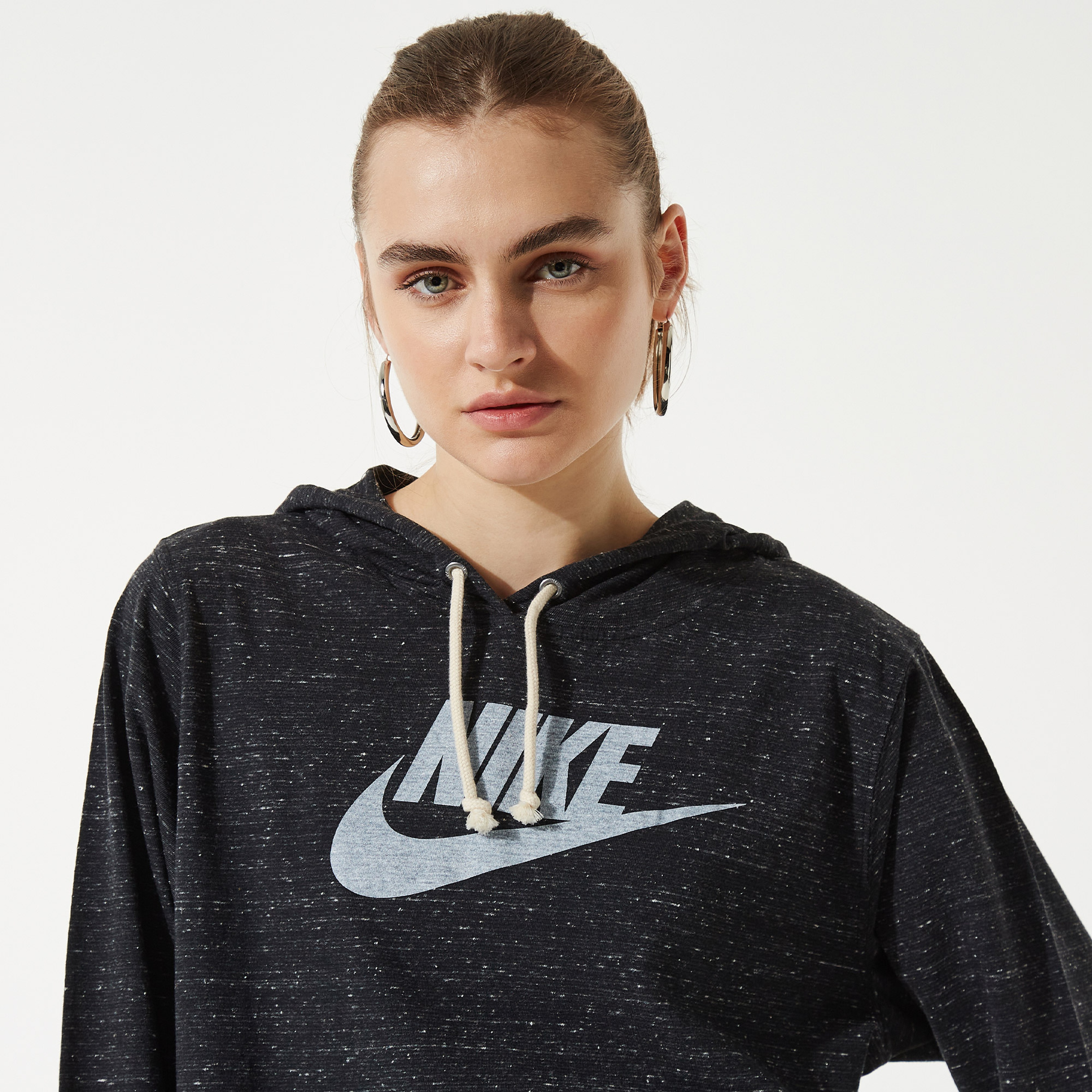 Nike Sportswear Gym Vintage Gfx Easy Po Kadın Siyah Hoodie