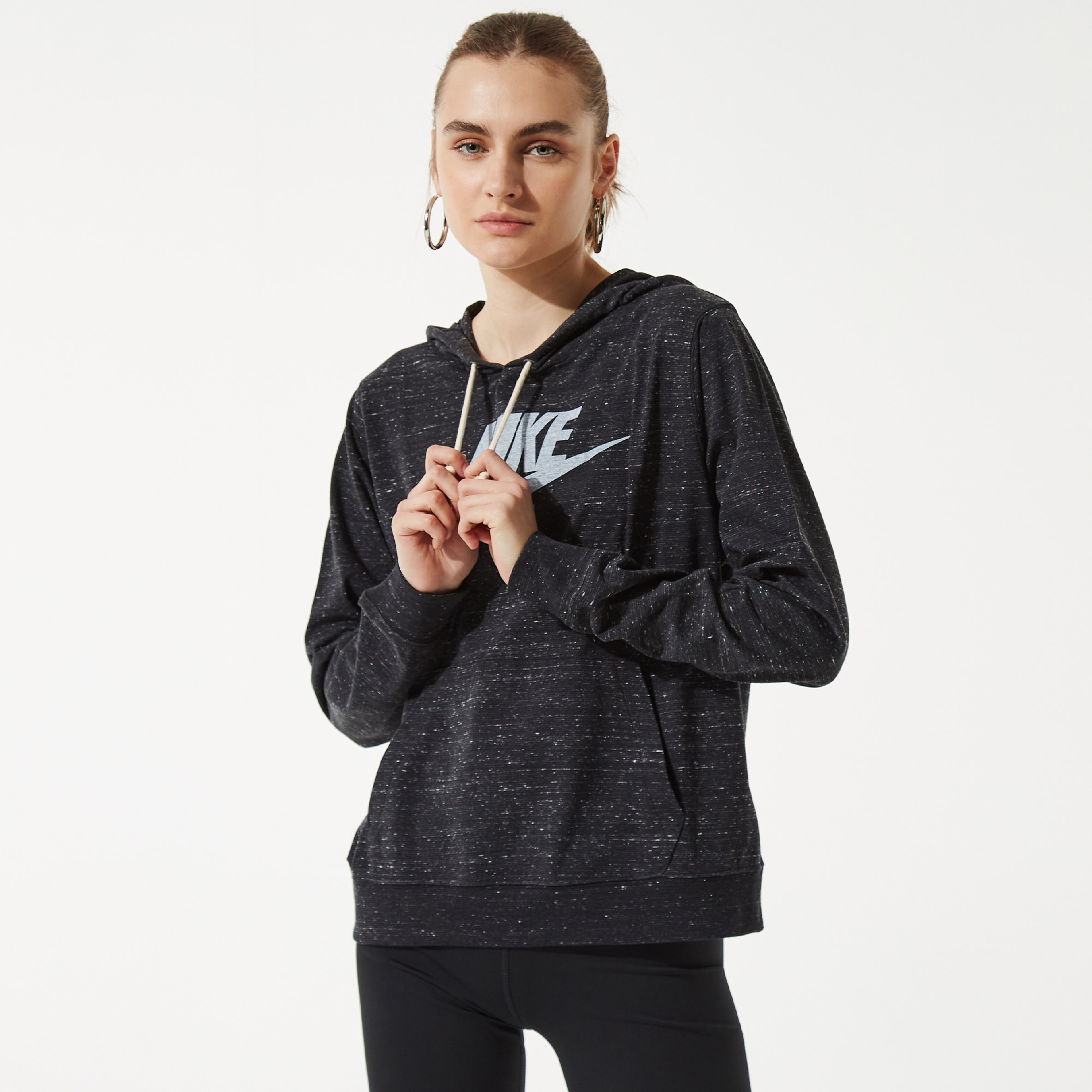 Nike Sportswear Gym Vintage Gfx Easy Po Kadın Siyah Hoodie