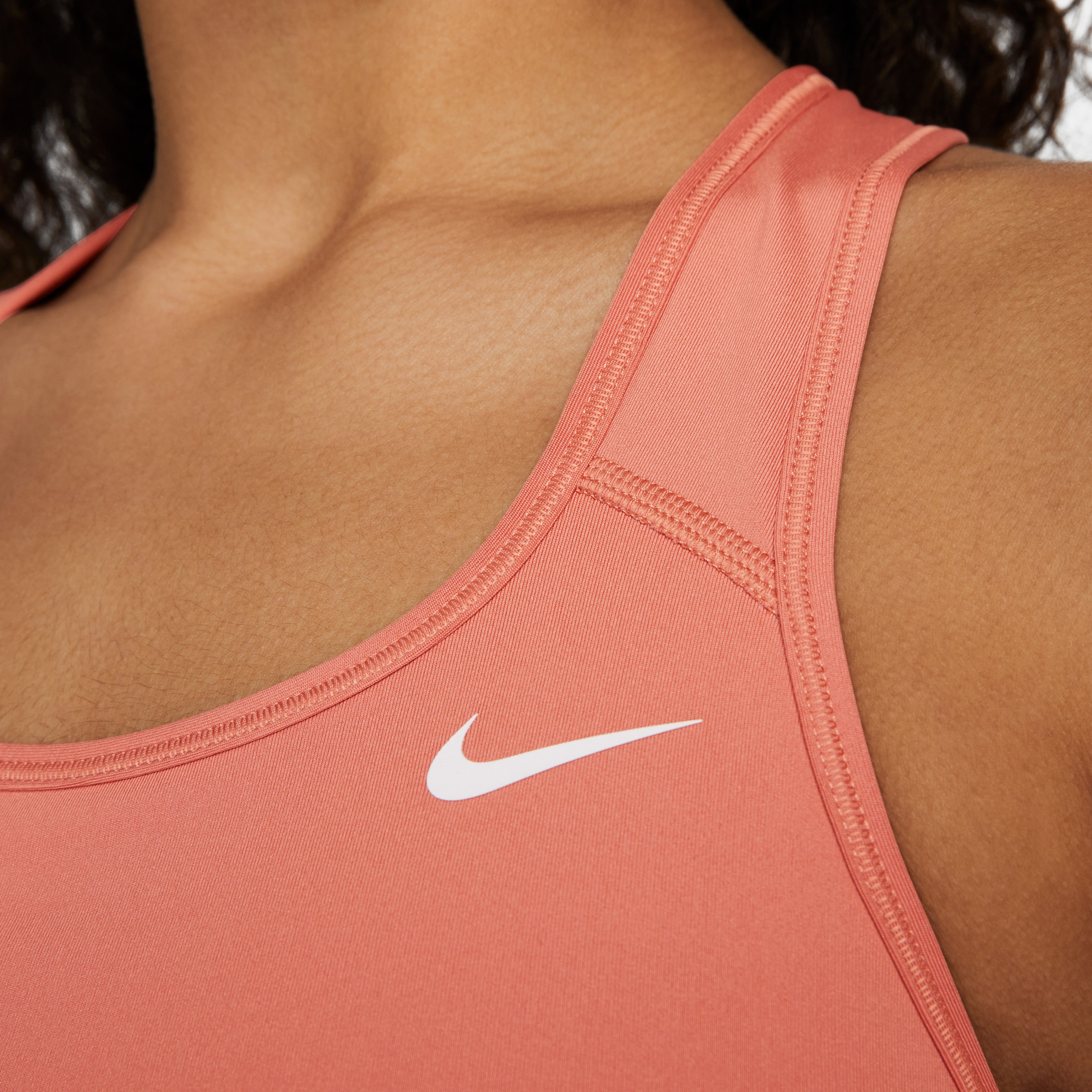 Nike Dri-FIT Swoosh Non-padded Kadın Turuncu Bra