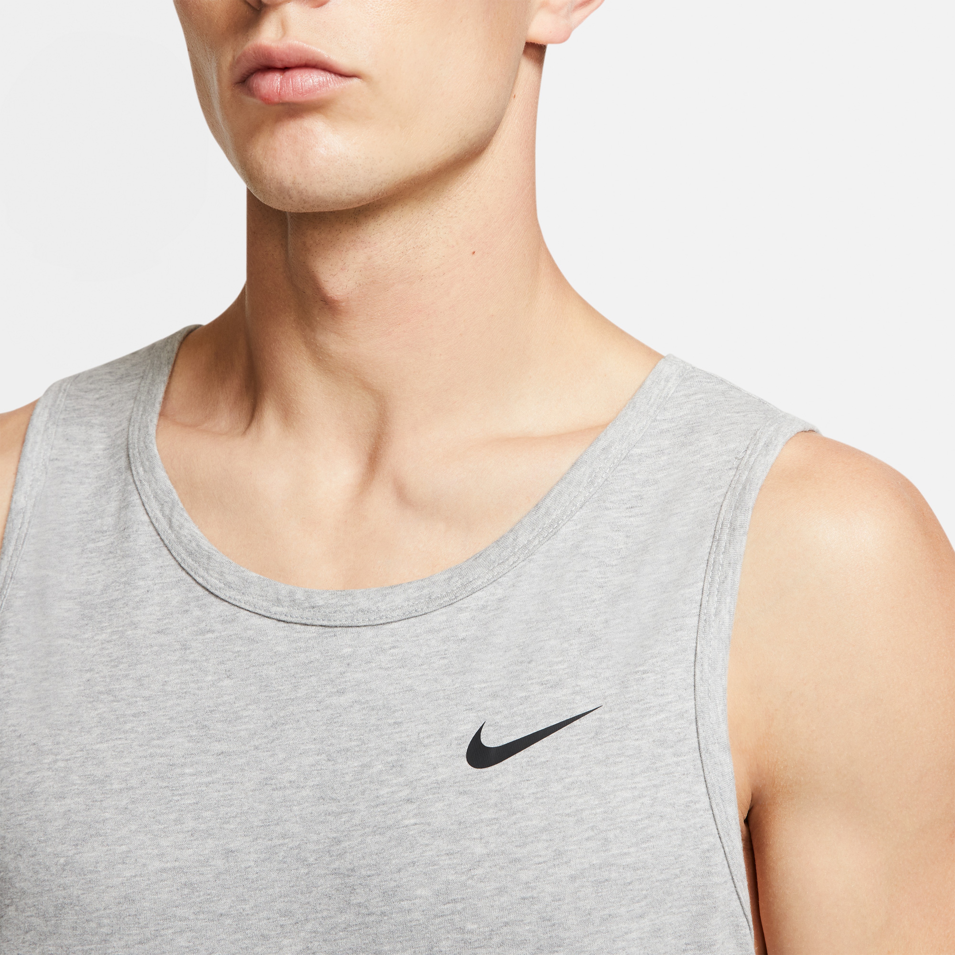 Nike Dri-Fit Tank Solid Erkek Gri Kolsuz T-Shirt