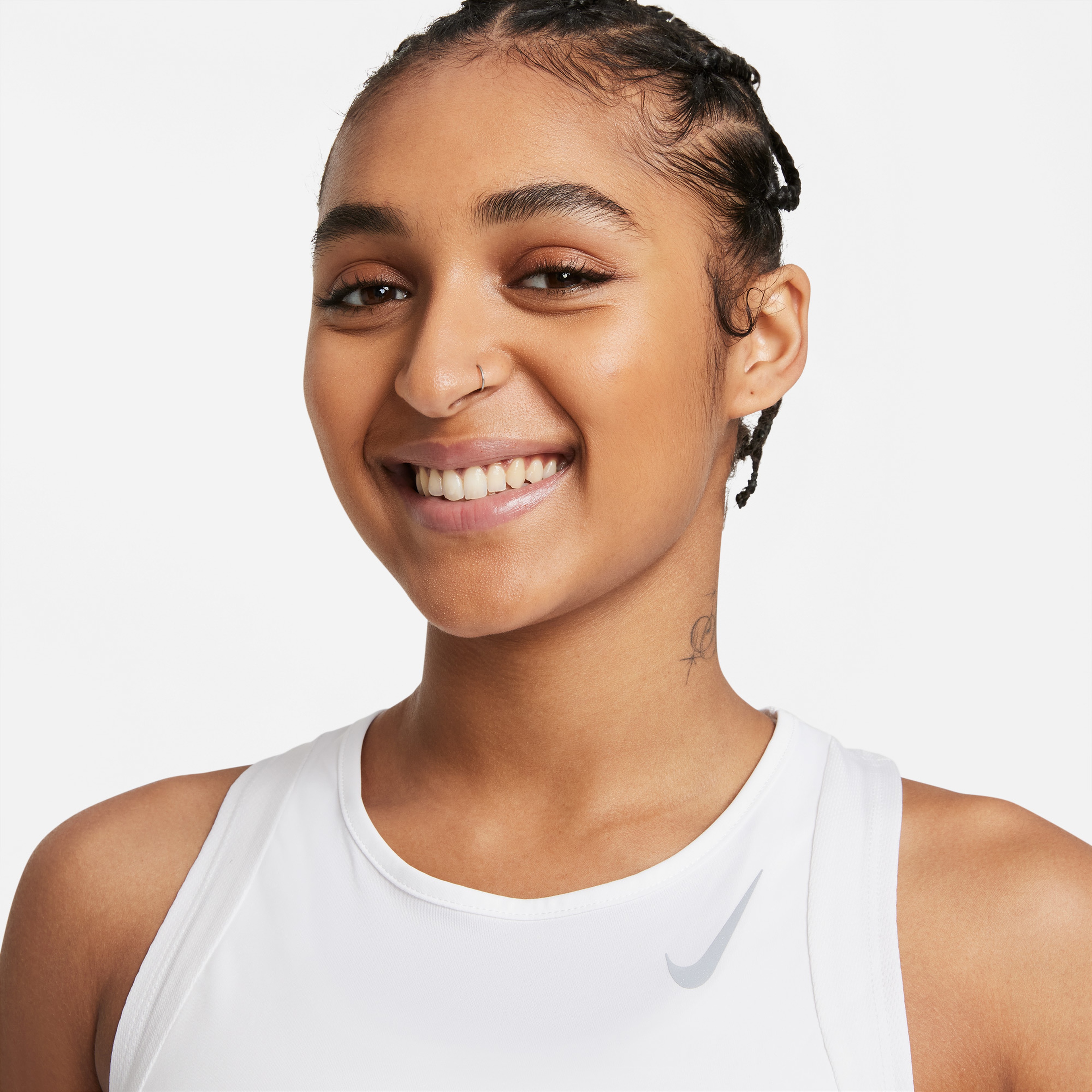 Nike Dri-FIT Race Singlet Kadın Beyaz Atlet