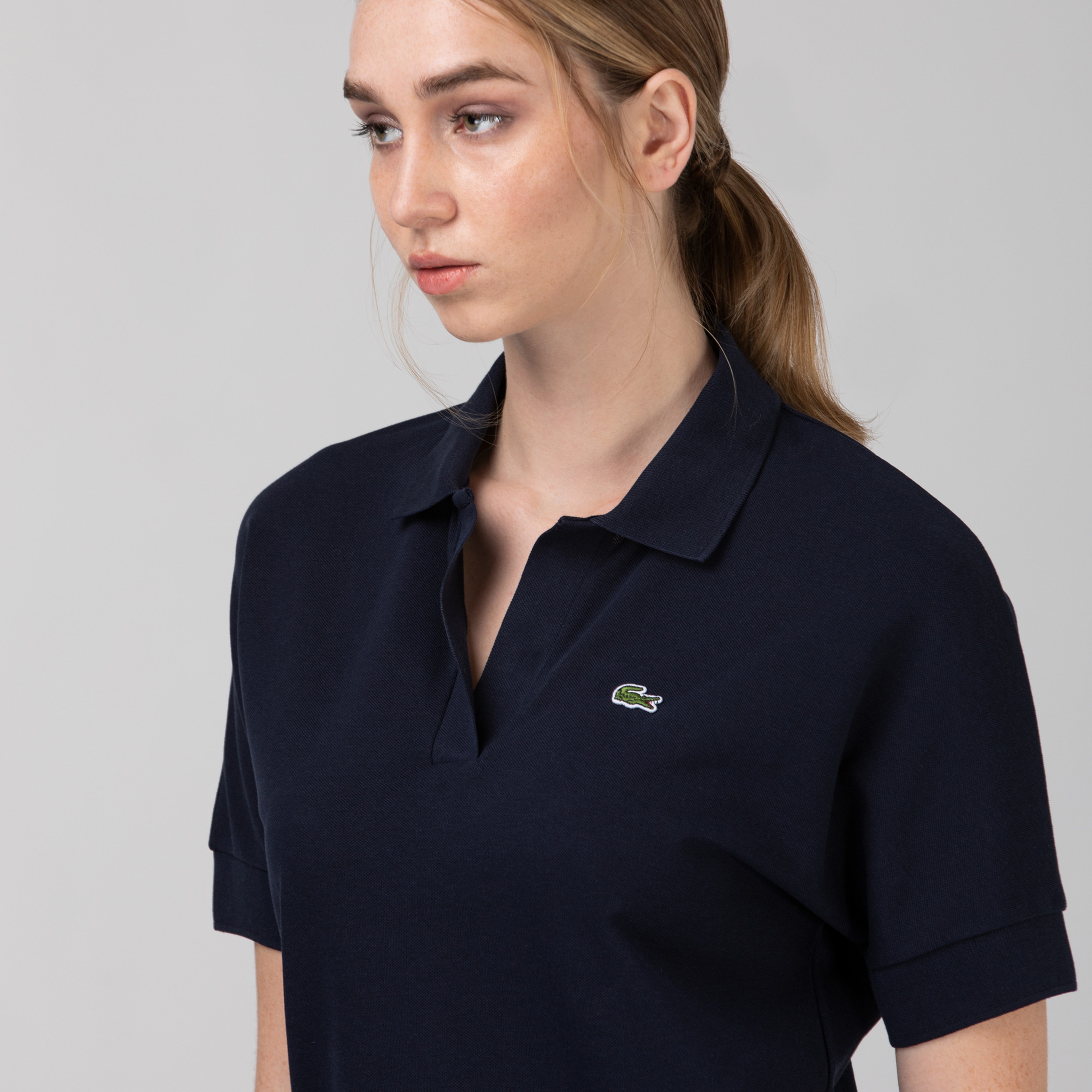 Kadın Loose Fit Lacivert Polo