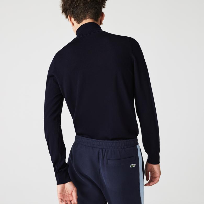 Erkek Regular Fit Boğazlı Yaka Lacivert Kazak