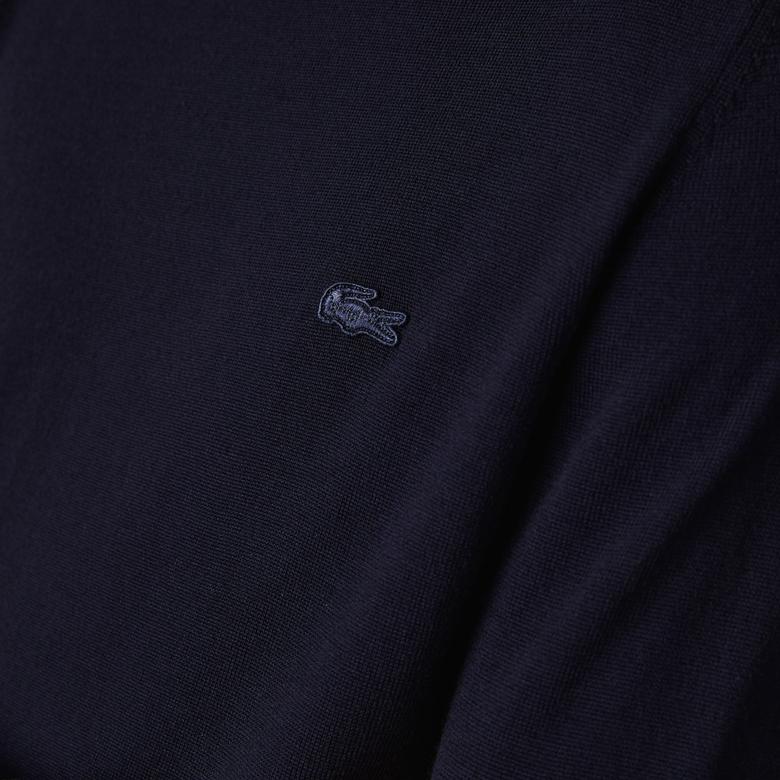 Erkek Regular Fit Boğazlı Yaka Lacivert Kazak