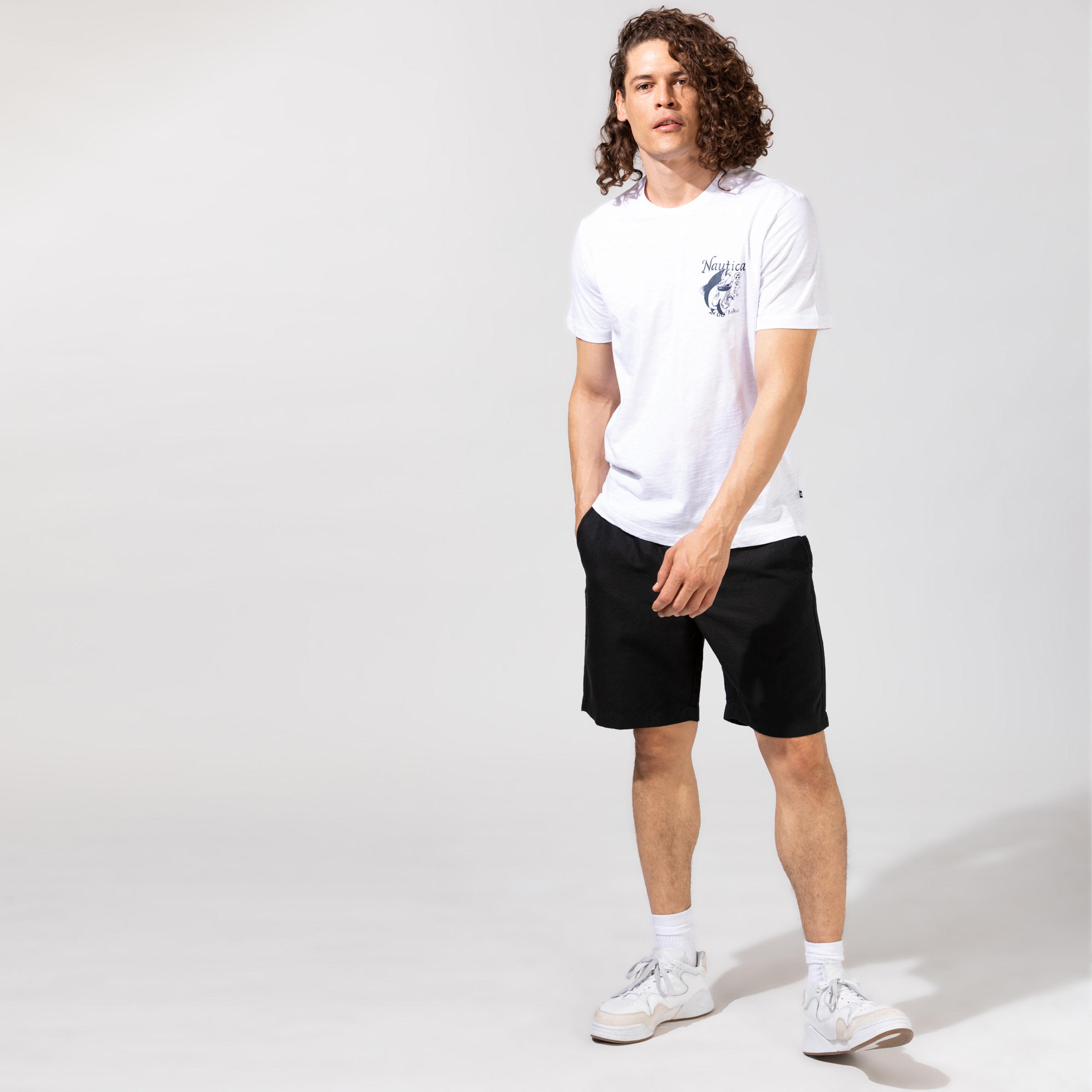 NAUTICA ERKEK SİYAH CLASSIC FIT BERMUDA ŞORT