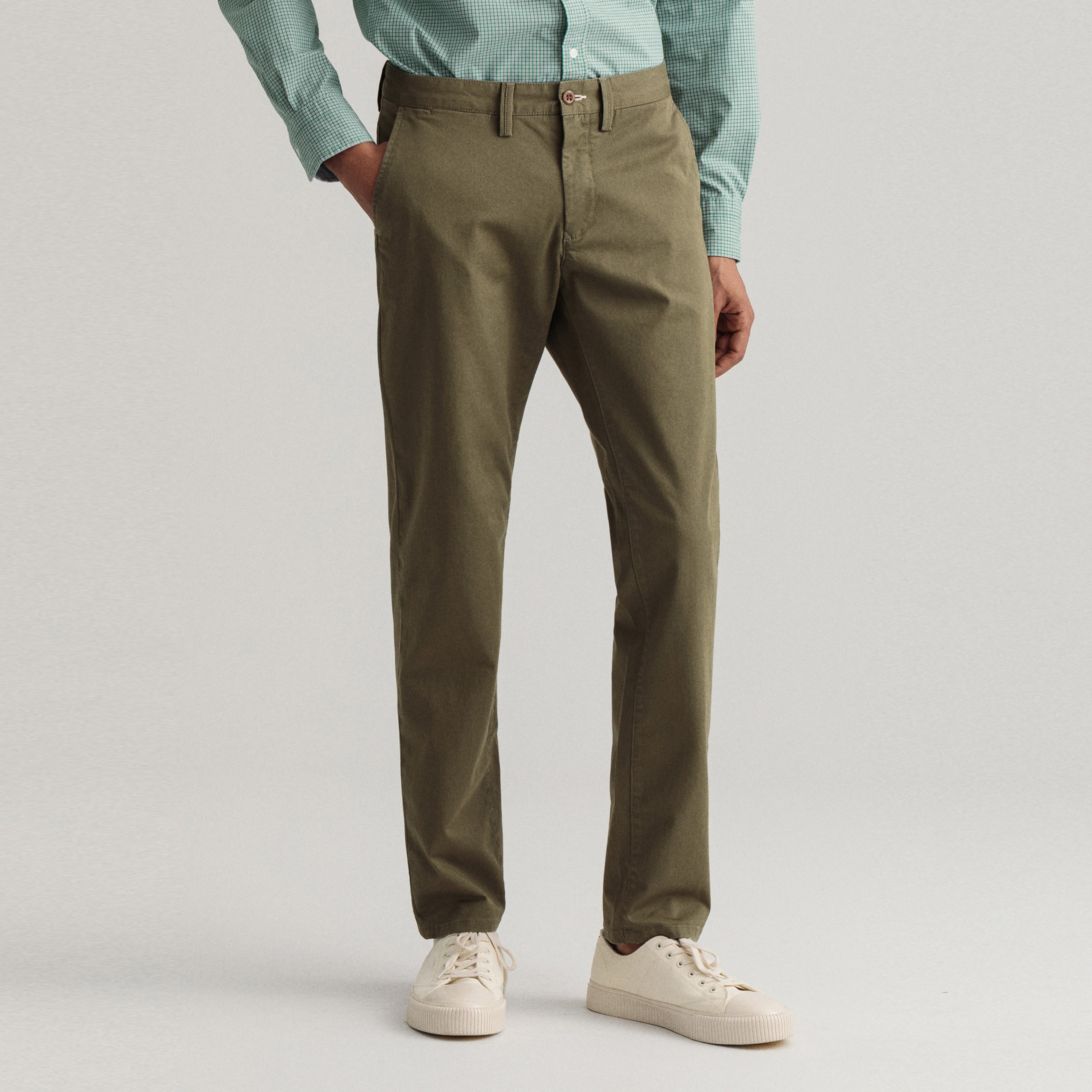 GANT Erkek Yeşil Slim Fit Hallden Pantolon