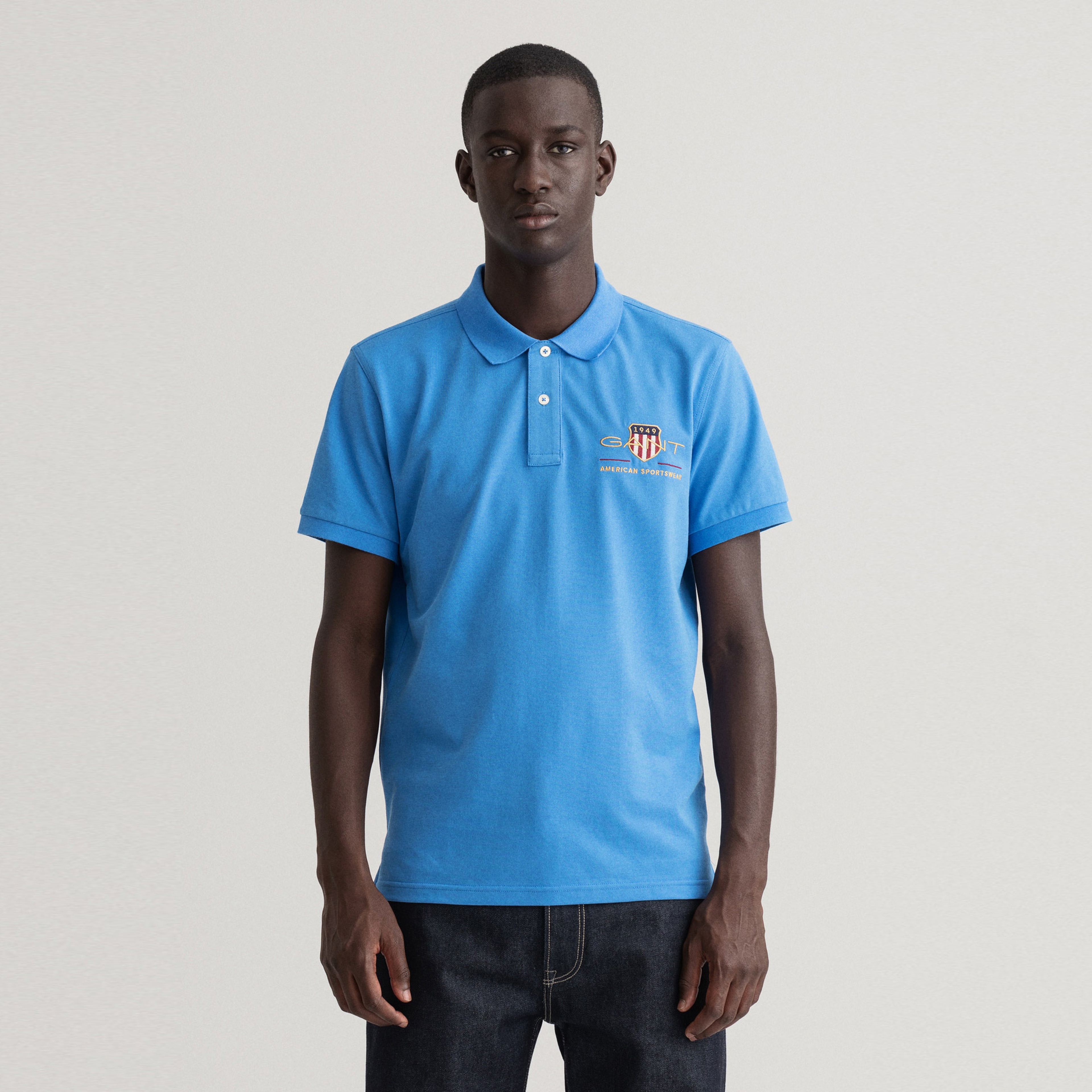 Gant Erkek Mavi Regular Fit Logolu Polo