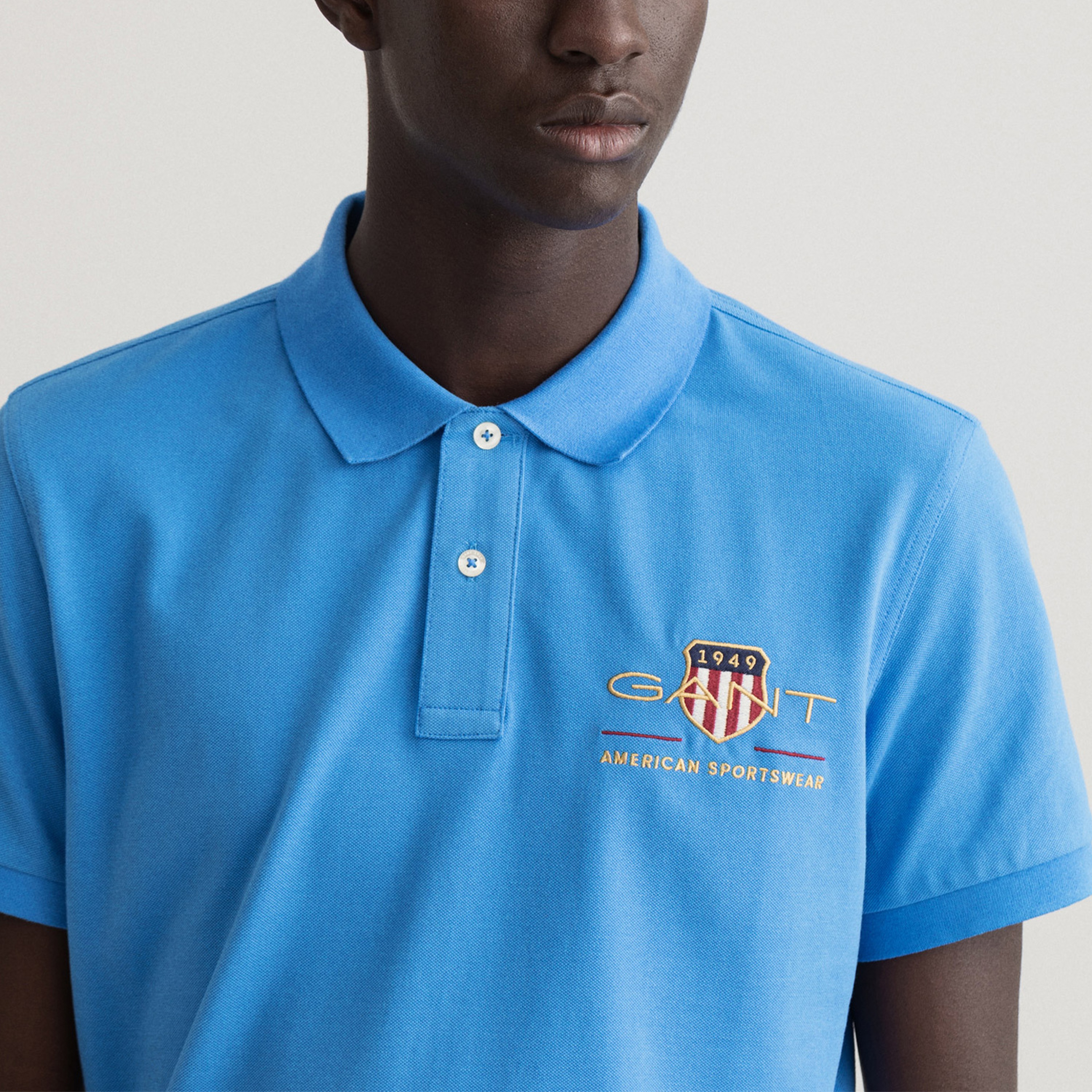 Gant Erkek Mavi Regular Fit Logolu Polo