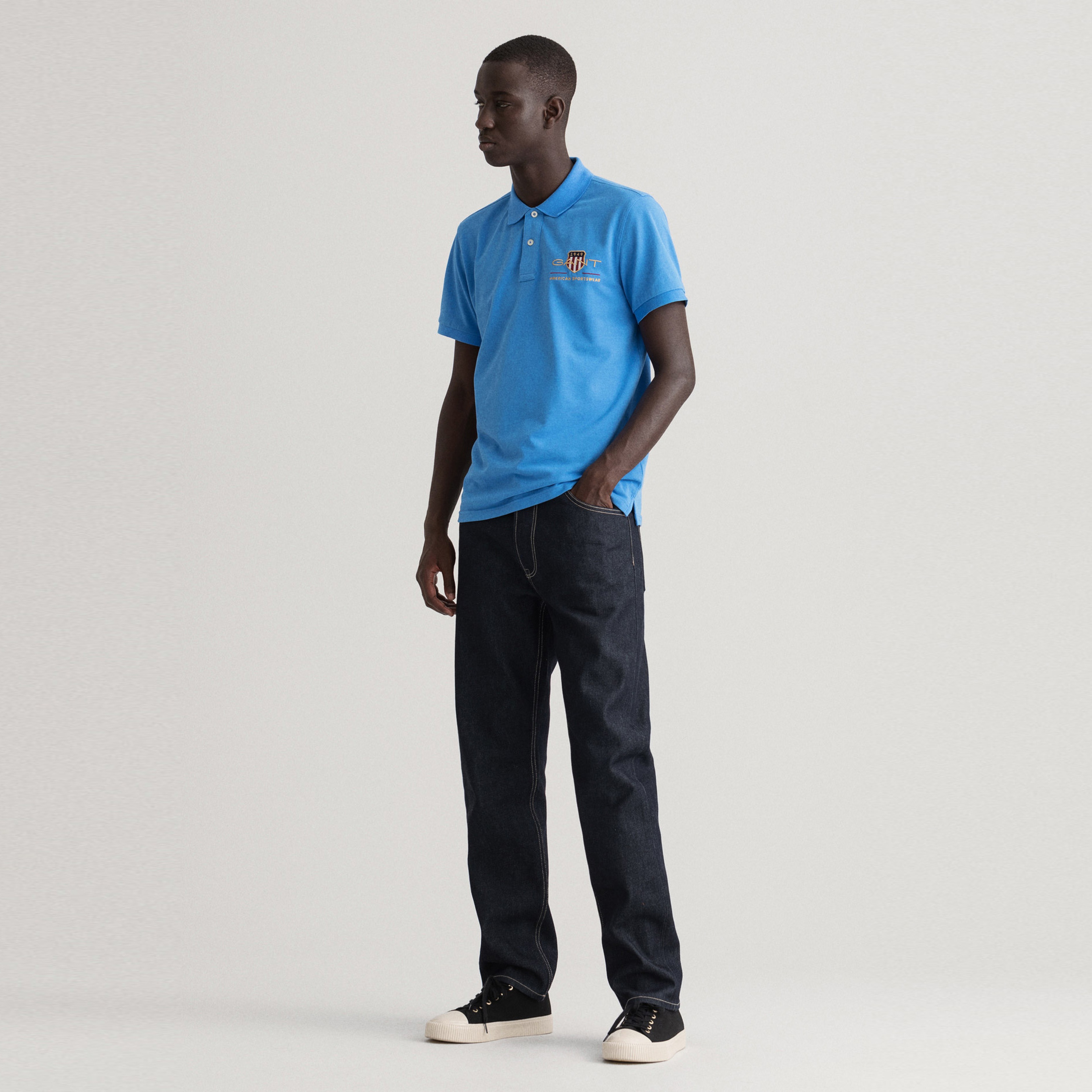Gant Erkek Mavi Regular Fit Logolu Polo