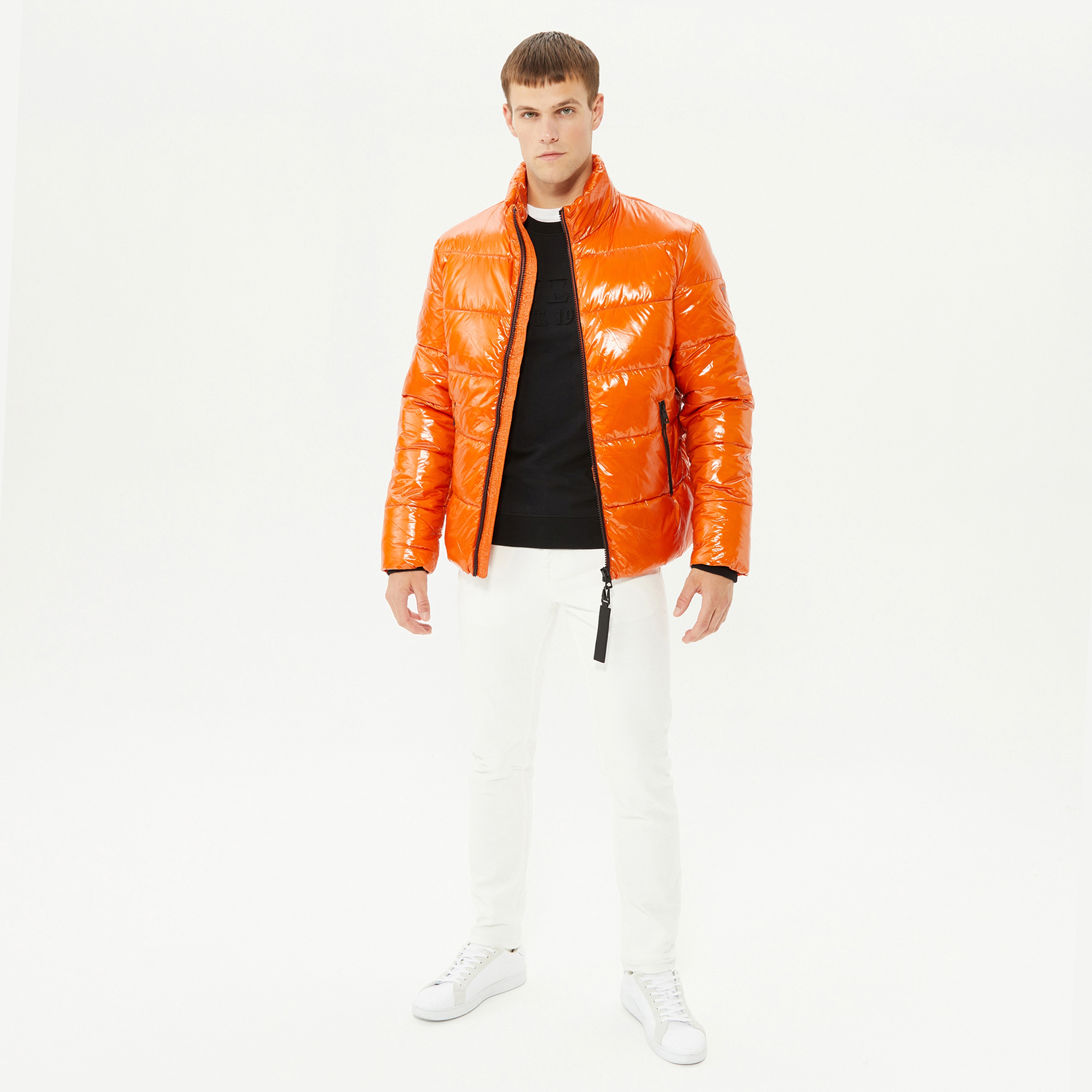 Guess Liquid Puffa Erkek Turuncu Mont