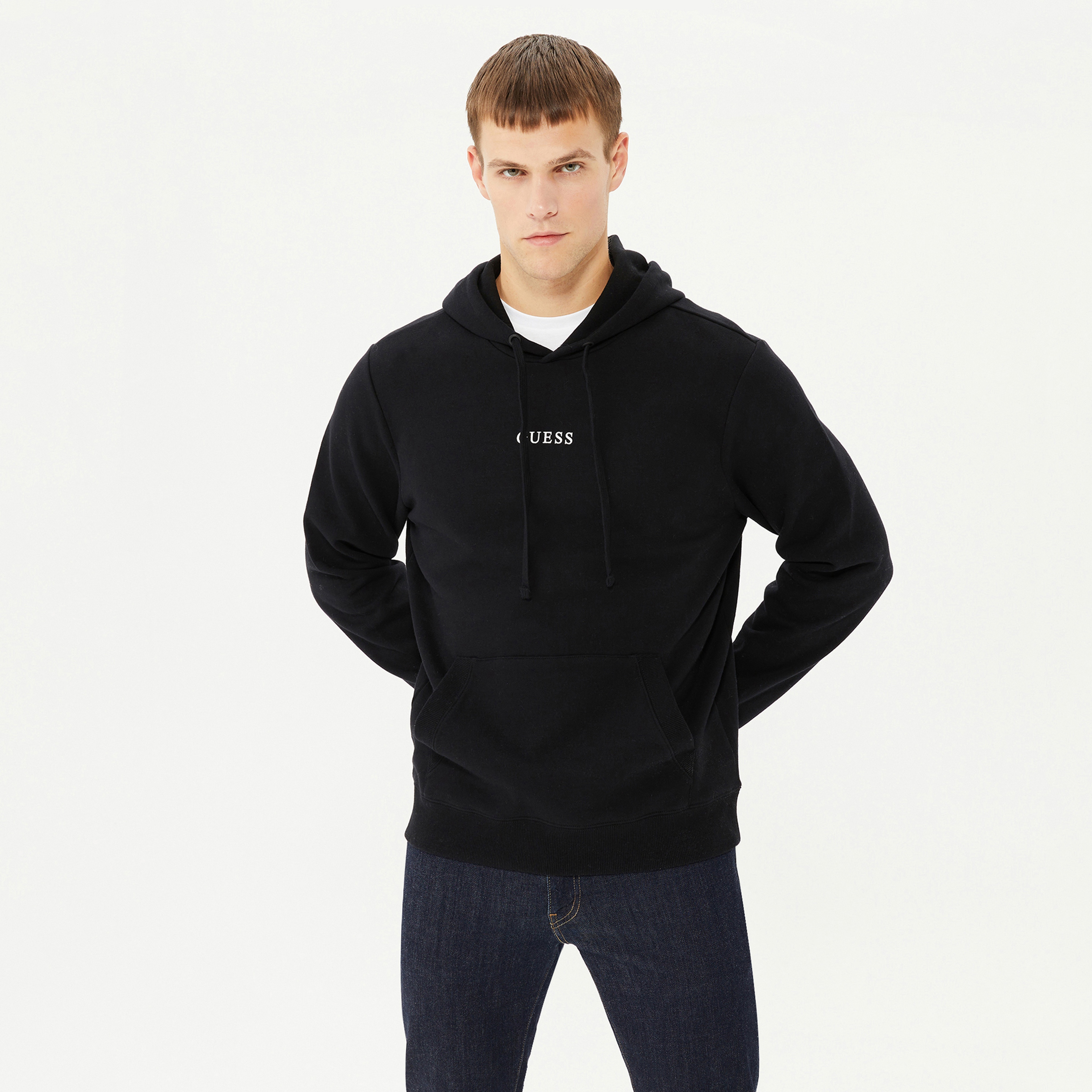 Guess Roy Hoodie Erkek Siyah Sweatshirt