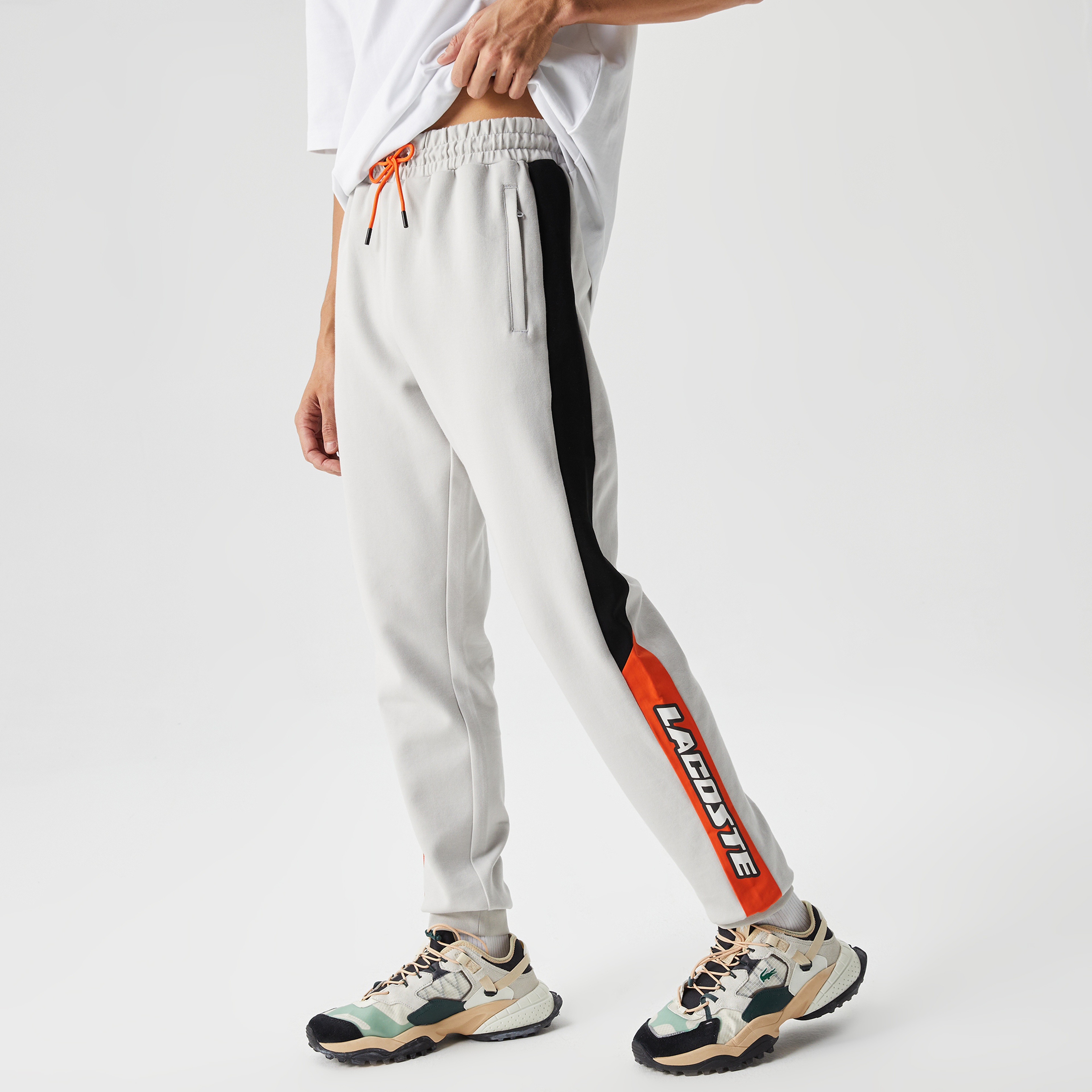 Lacoste Erkek Slim Fit Baskılı Gri Eşofman Altı