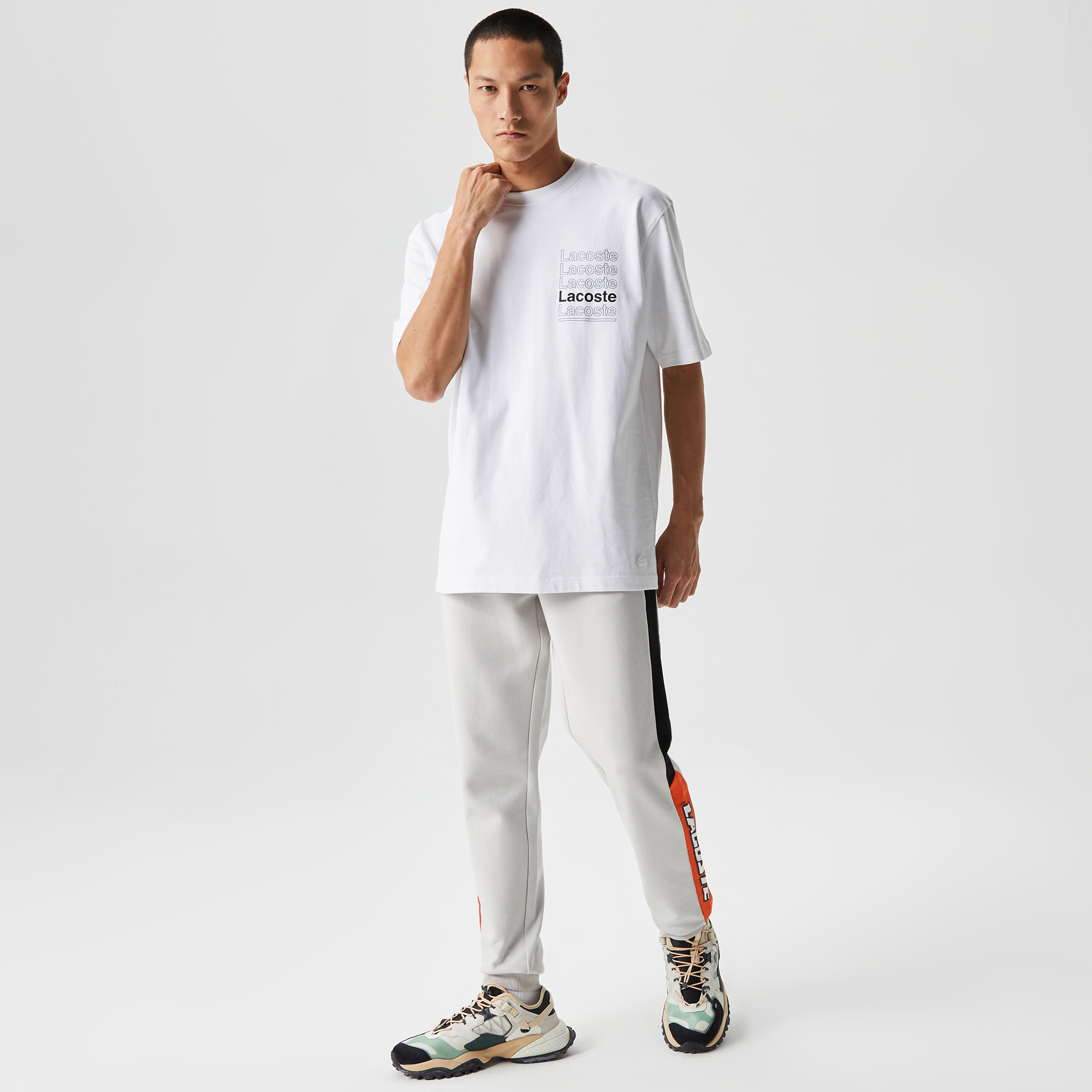 Lacoste Erkek Slim Fit Baskılı Gri Eşofman Altı