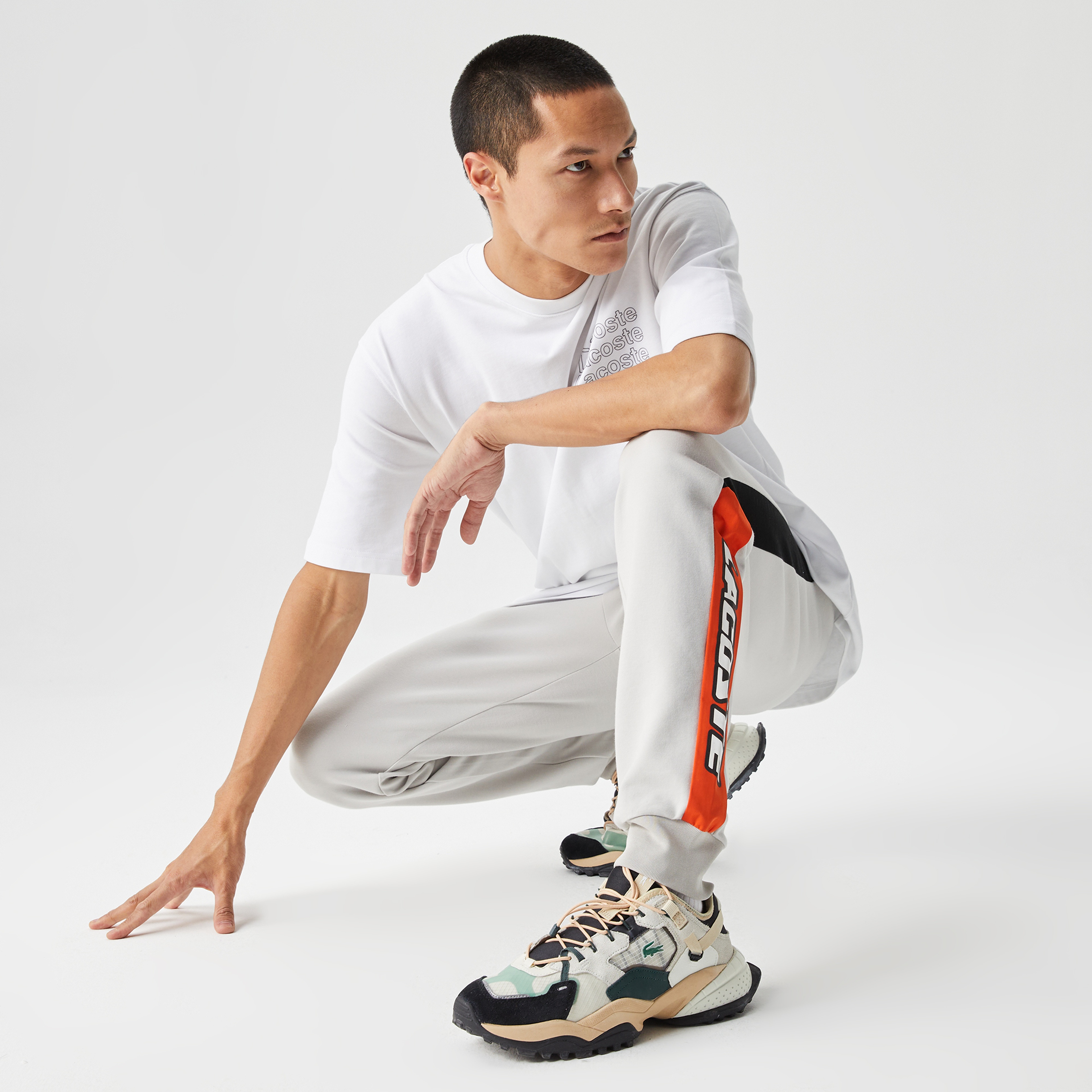 Lacoste Erkek Slim Fit Baskılı Gri Eşofman Altı