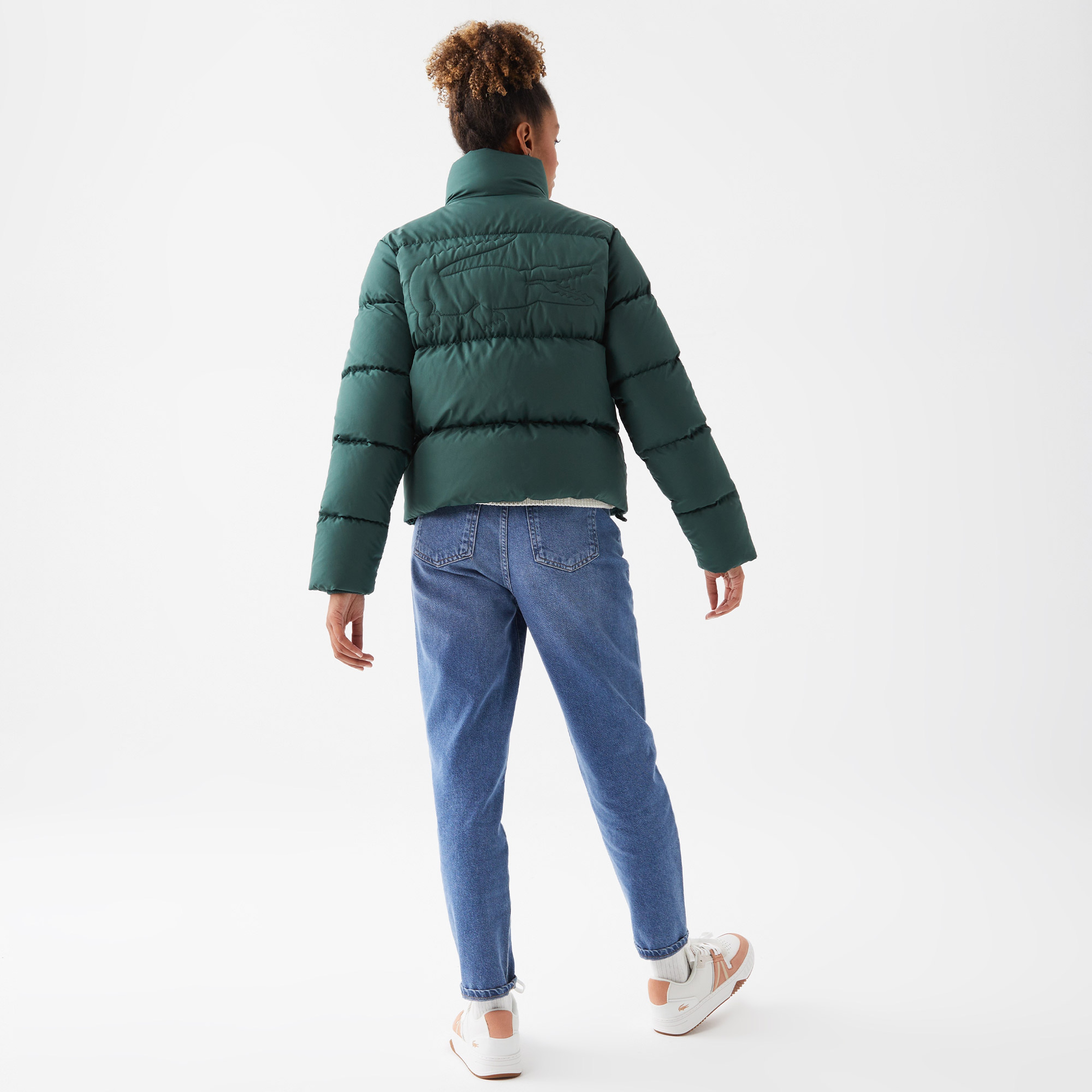 Lacoste Active Kadın Kapüşonlu Kapitone Yeşil Mont