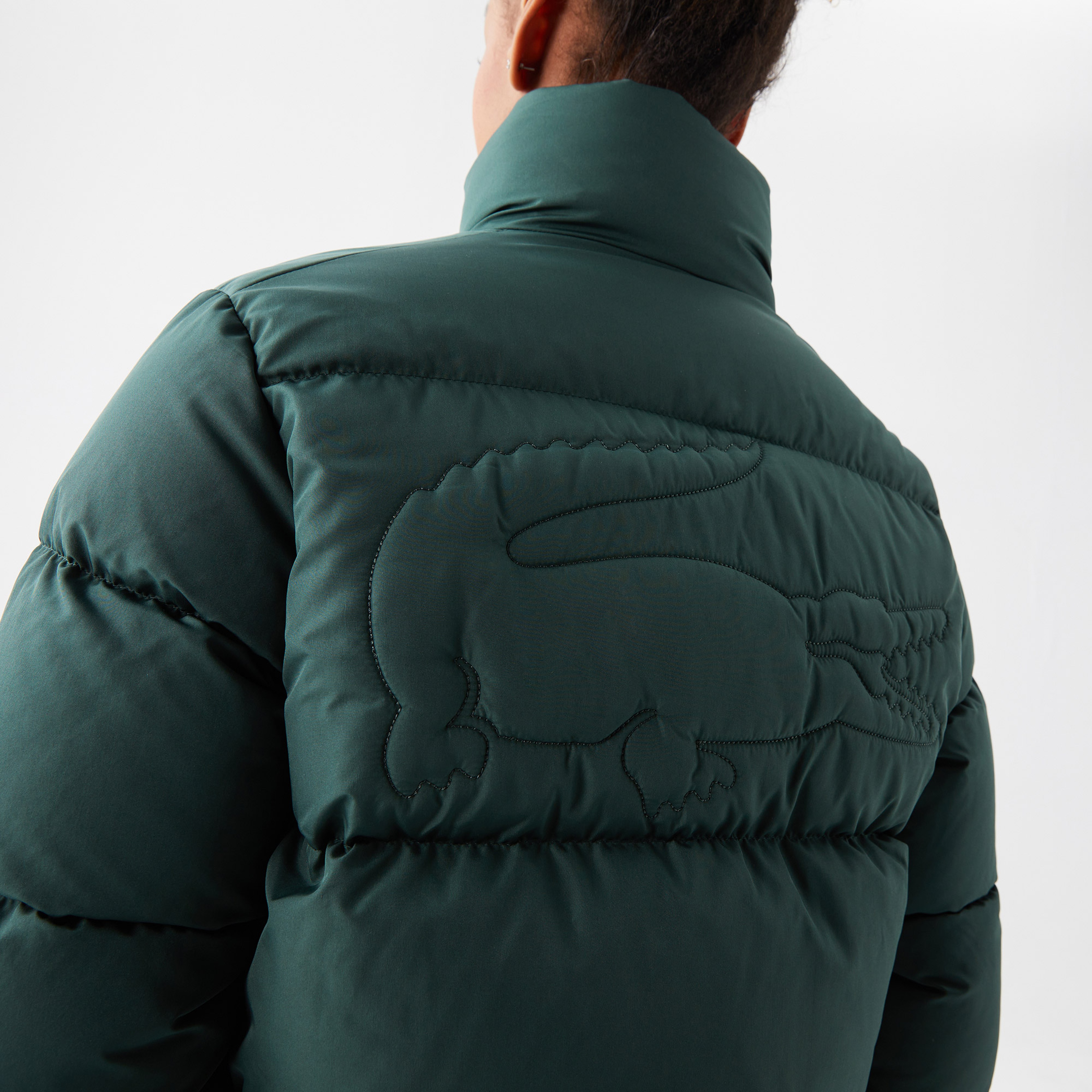 Lacoste Active Kadın Kapüşonlu Kapitone Yeşil Mont