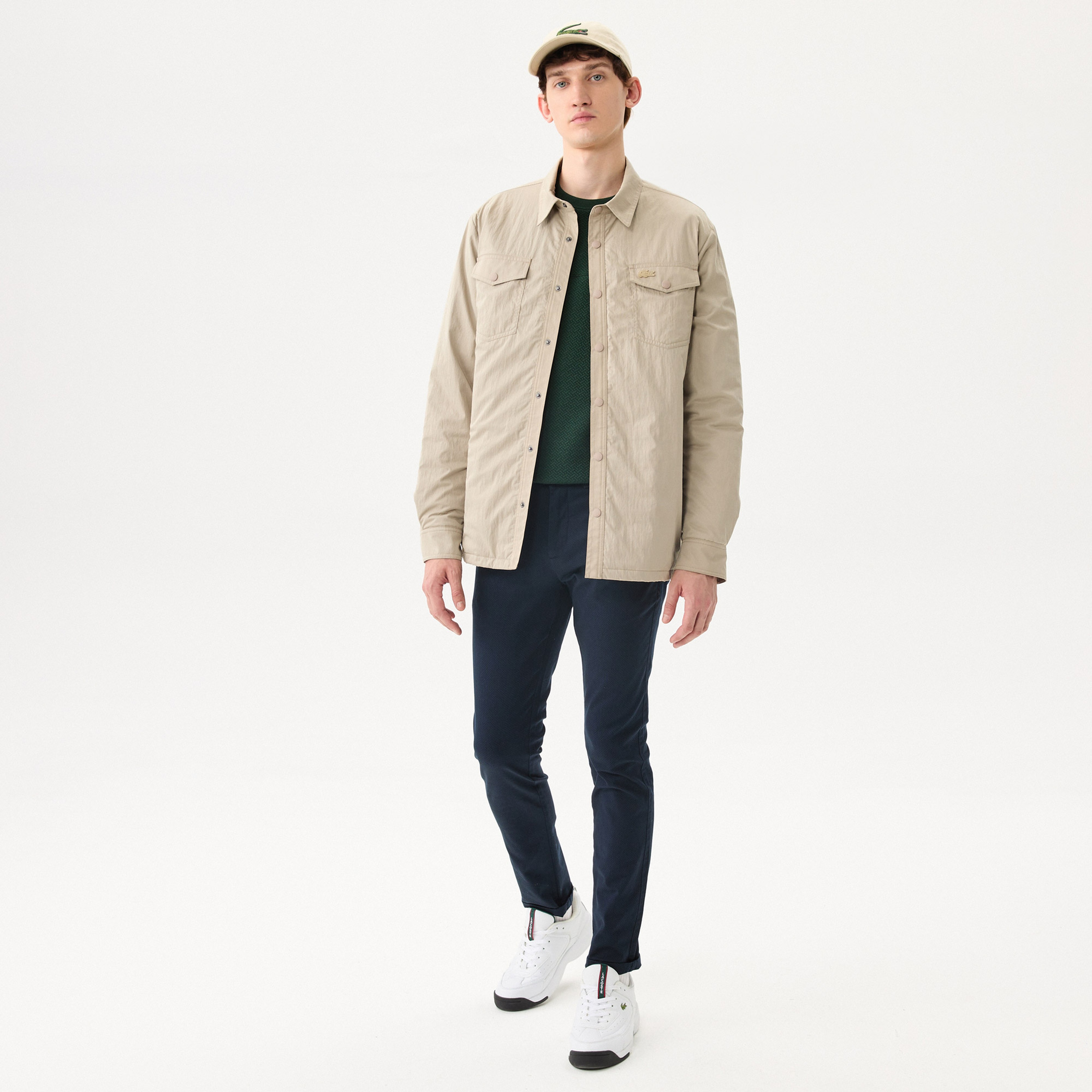 Lacoste Erkek Gömlek Yaka Bej Ceket