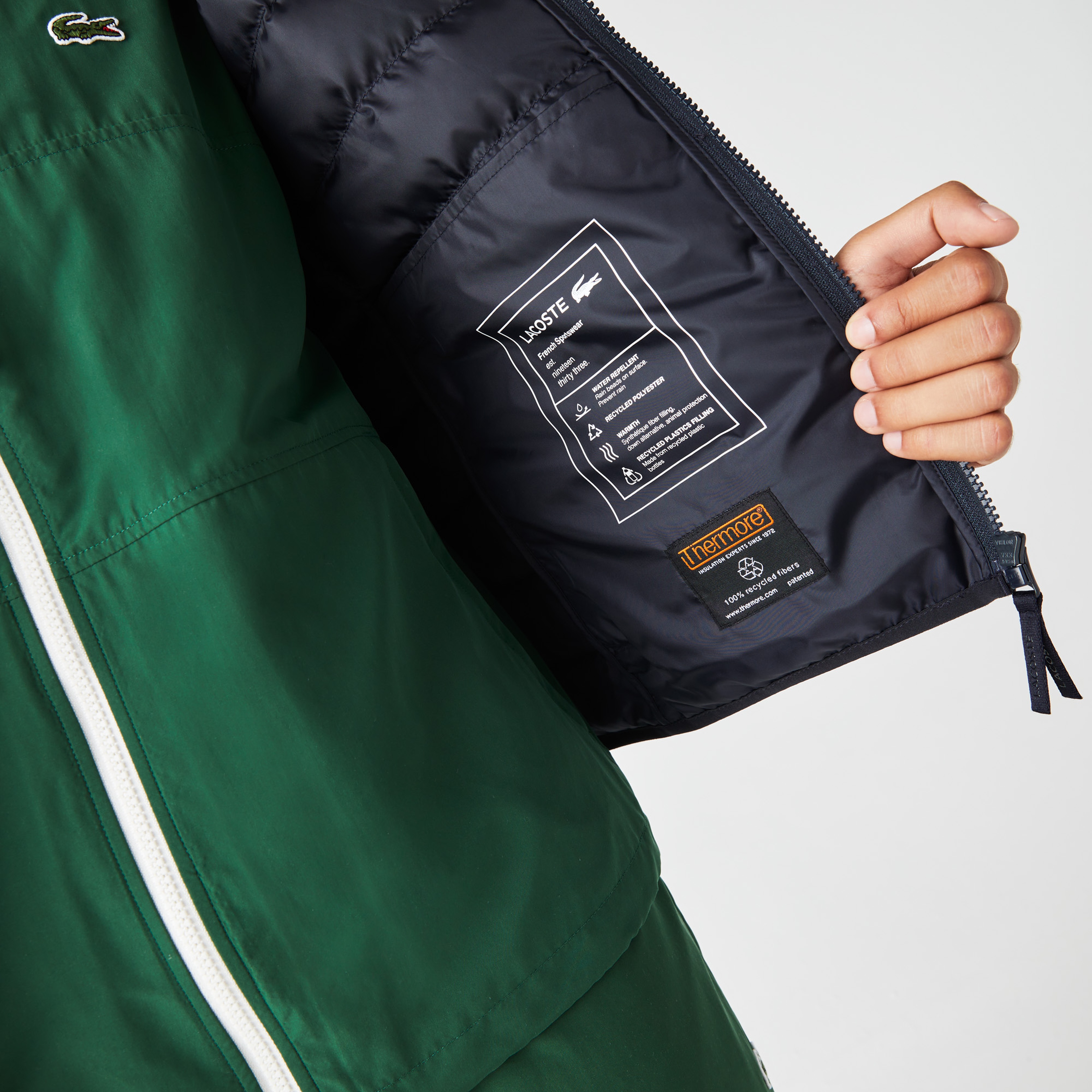 Erkek Kapüşonlu Kapitone Lacivert Mont