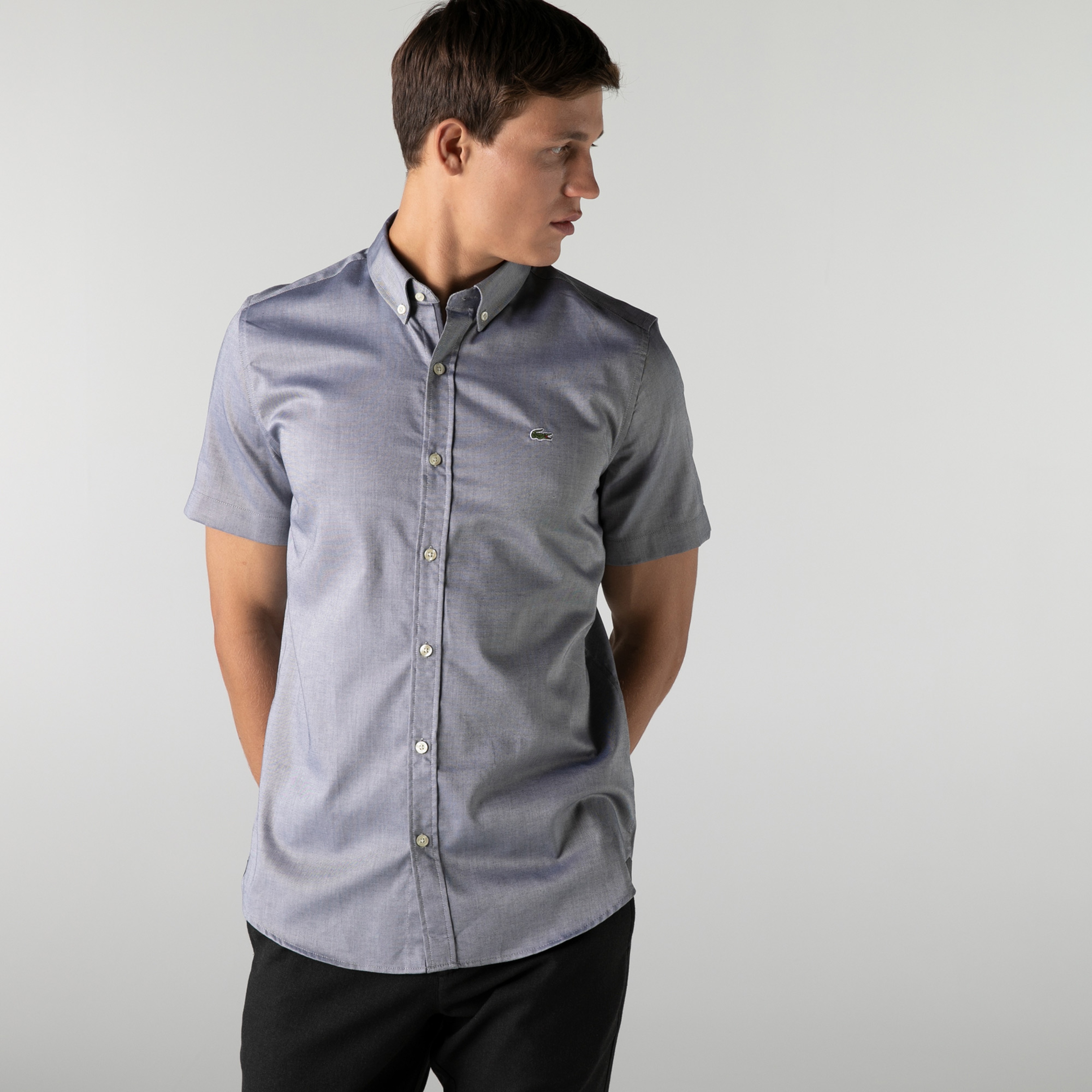 Lacoste Erkek Slim Fit Lacivert Gömlek