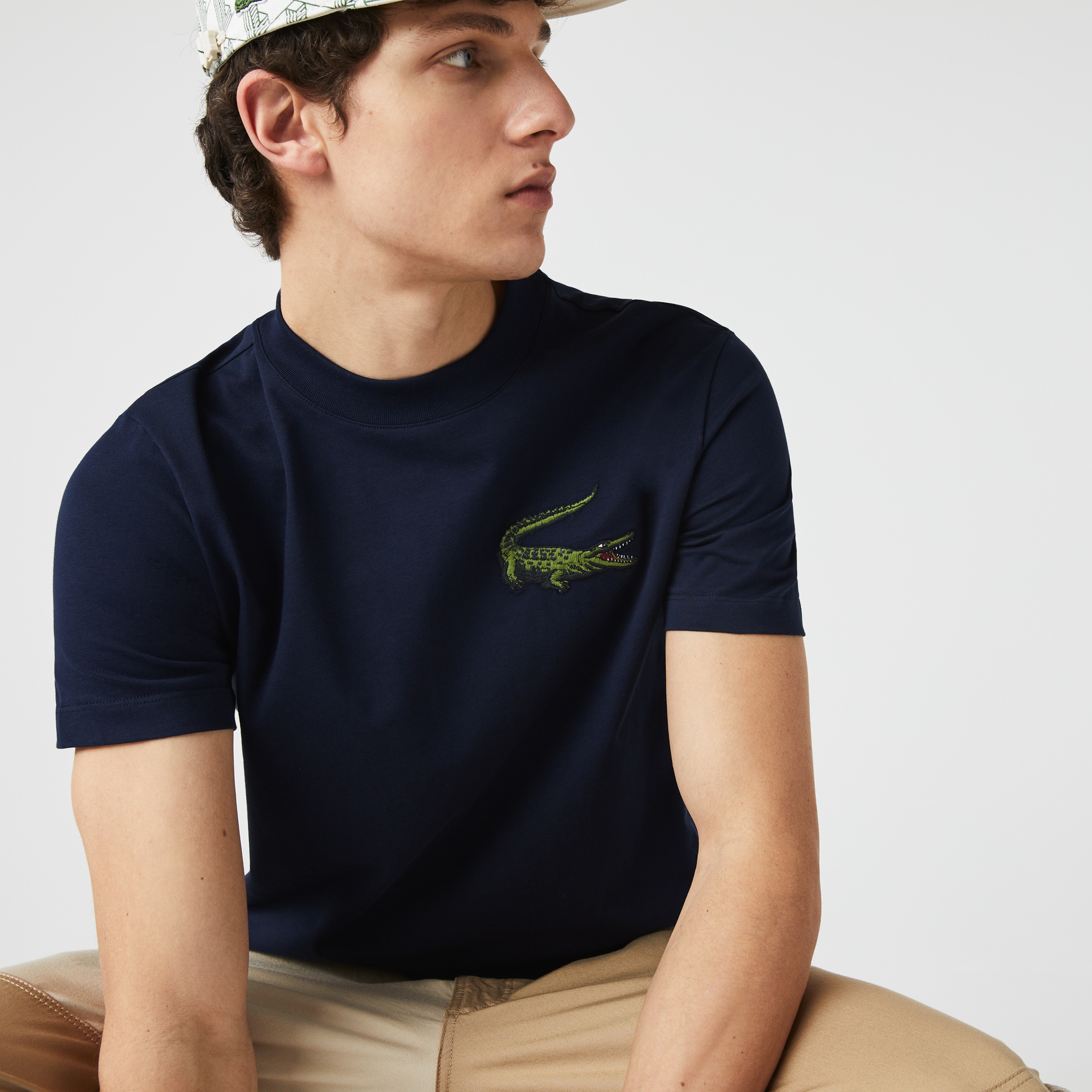 Lacoste Erkek Regular Fit Bisiklet Yaka Lacivert T-Shirt