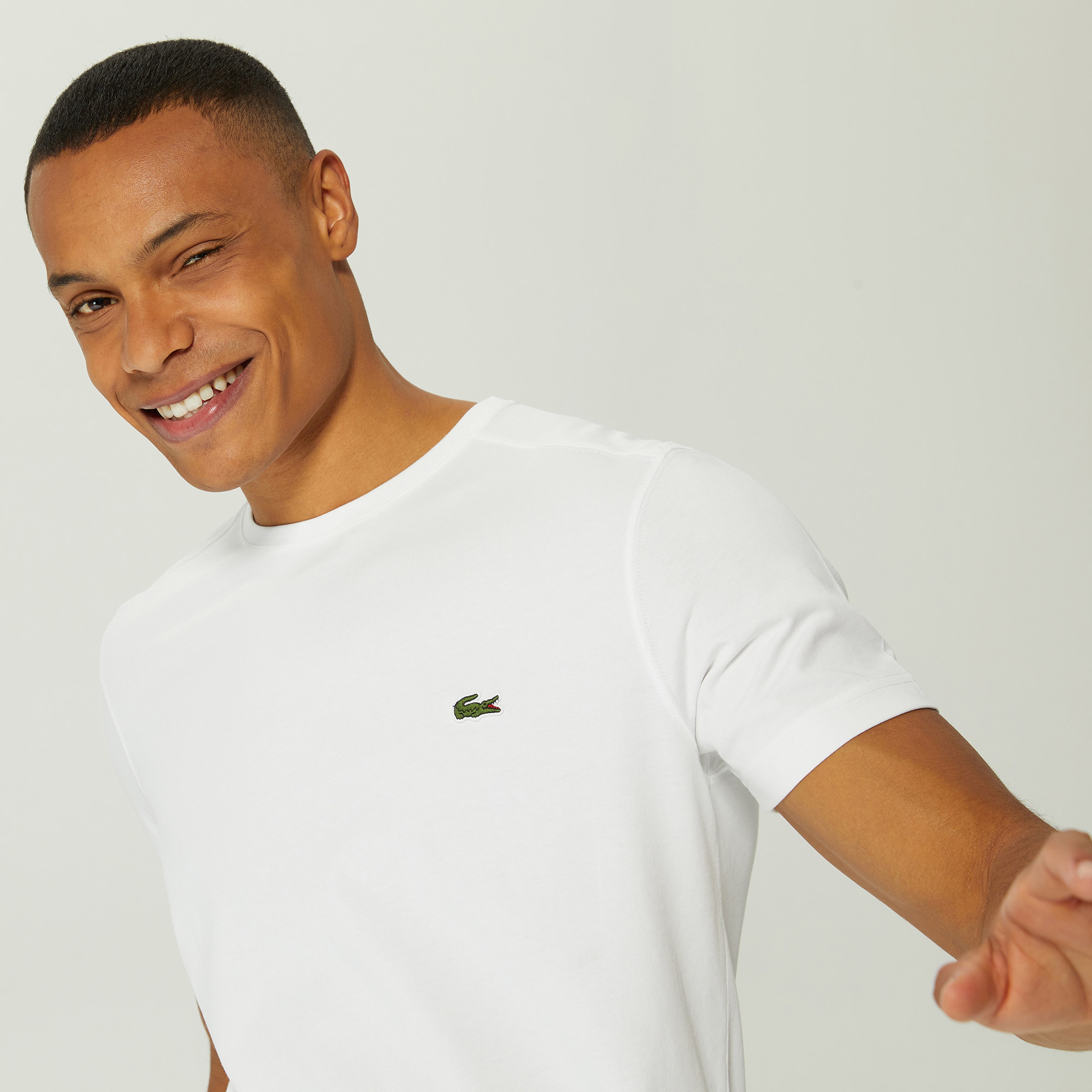 Lacoste SPORT Erkek Regular Fit Bisiklet Yaka Beyaz T-Shirt