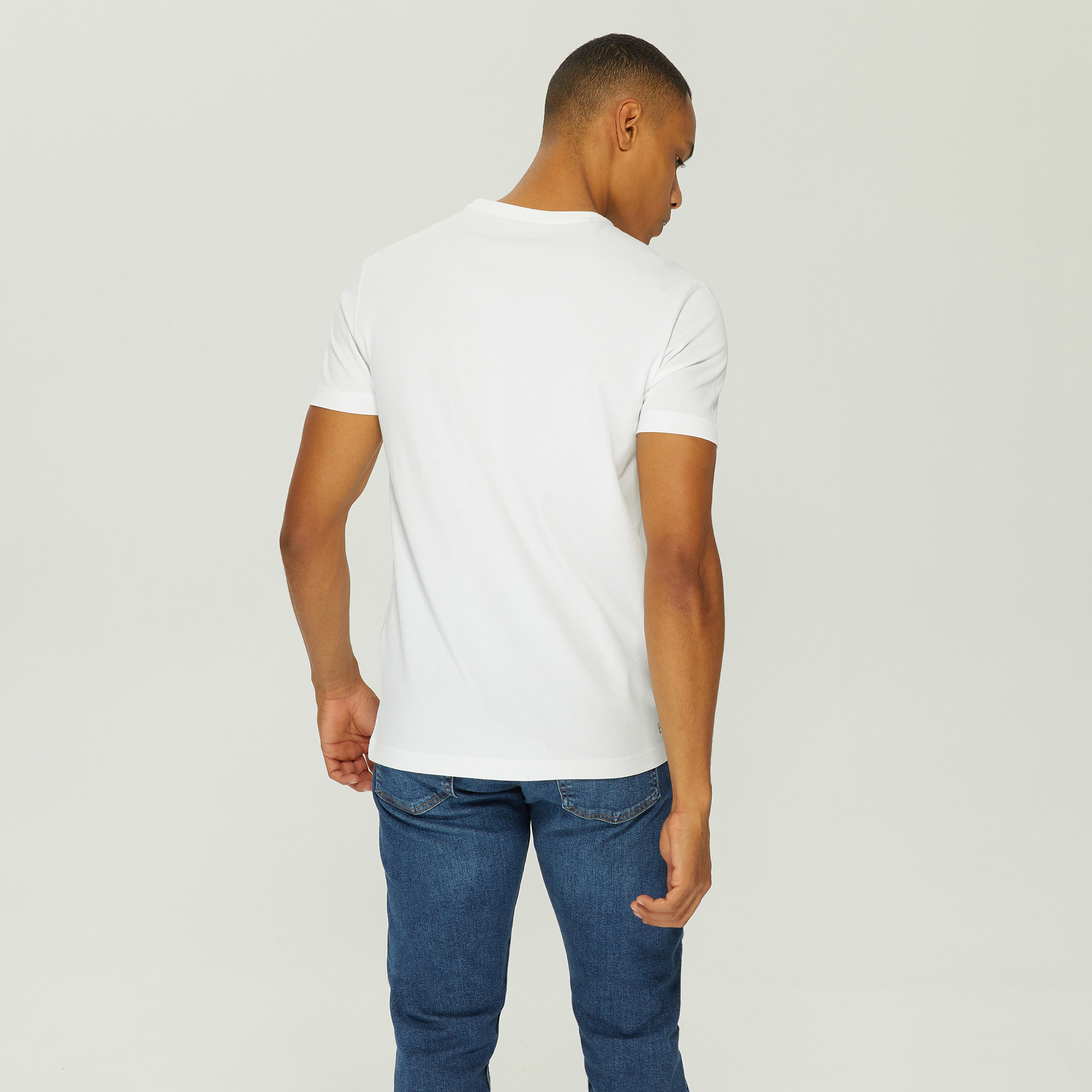 Lacoste SPORT Erkek Regular Fit Bisiklet Yaka Beyaz T-Shirt
