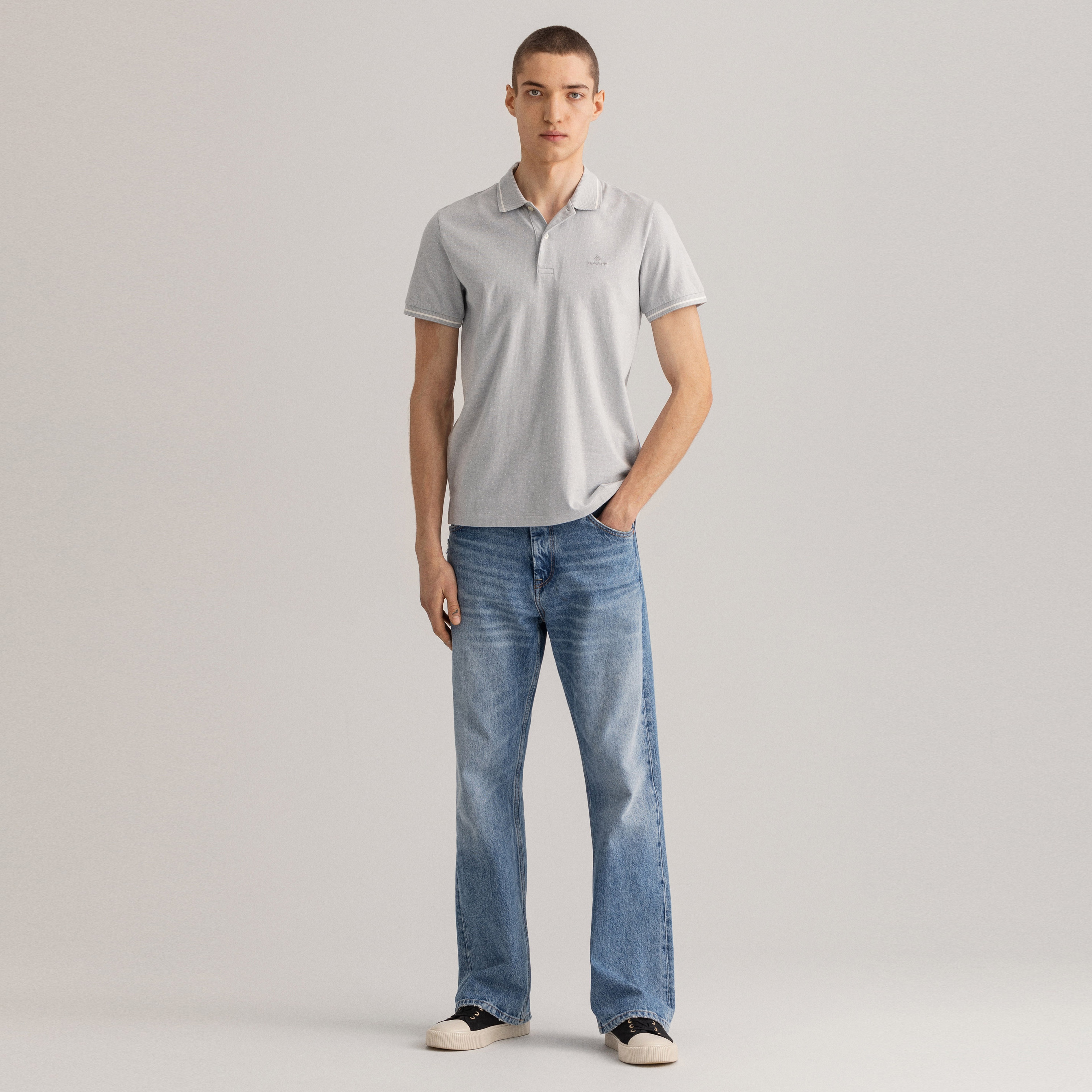 Gant Erkek Gri Regular Fit Polo