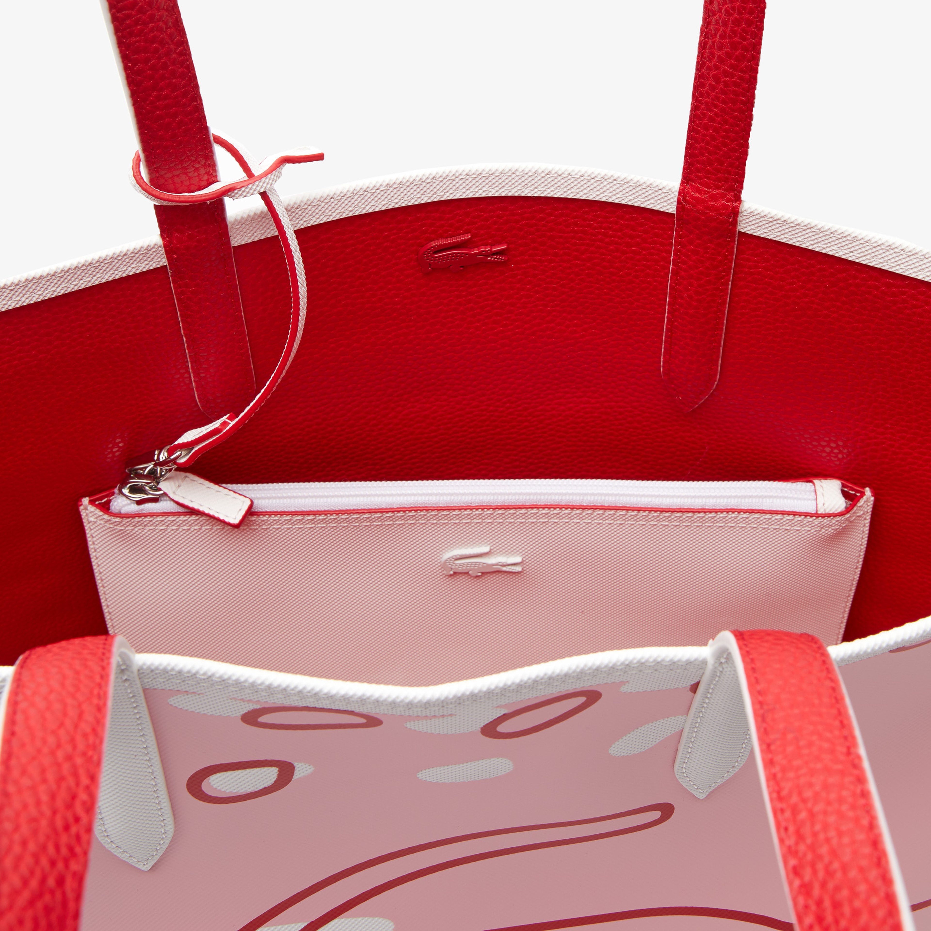 Lacoste Anna Seasonal Kadın Baskılı Beyaz Çift Taraflı Çanta