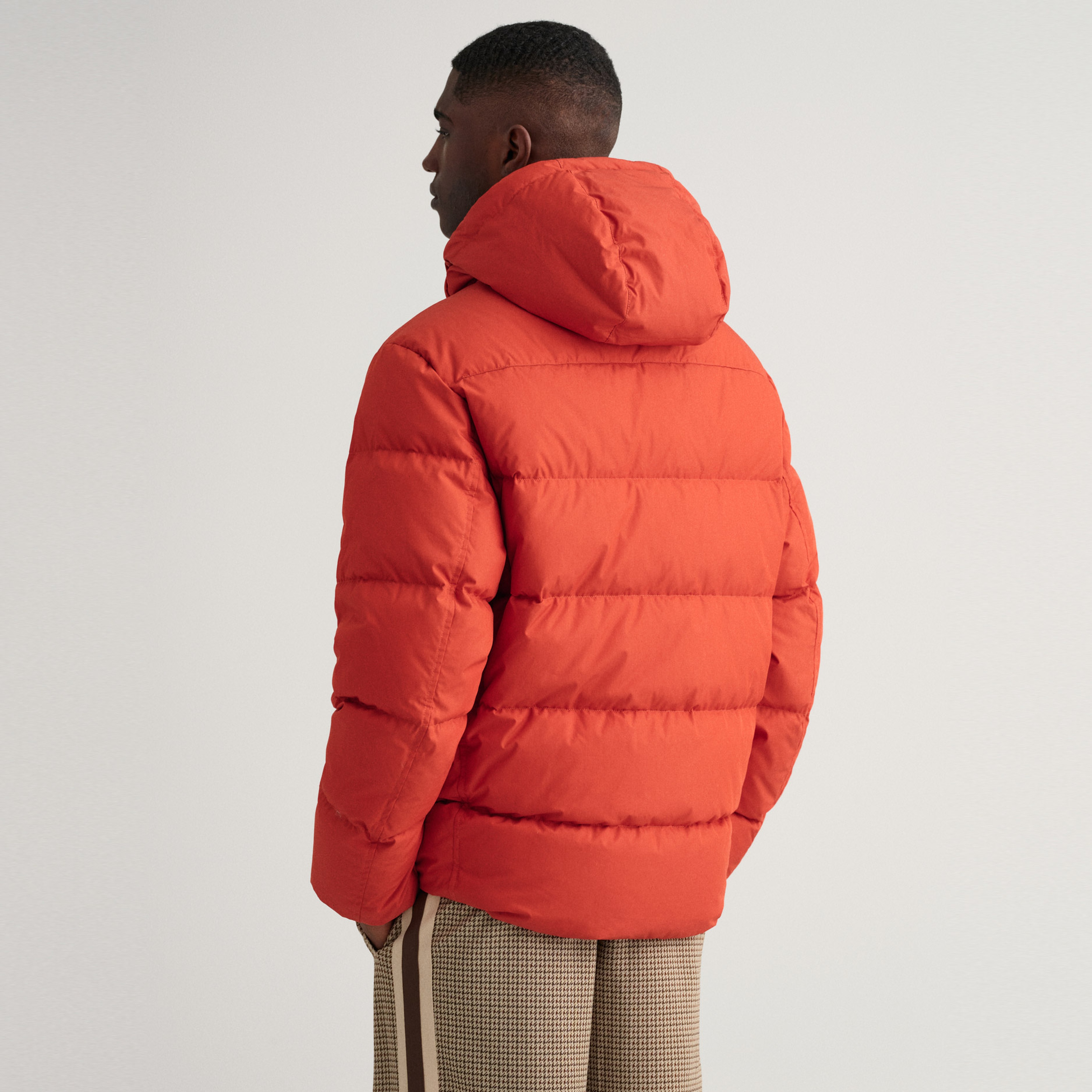 Gant Erkek Kırmızı Regular Fit Kapüşonlu Logolu Mont