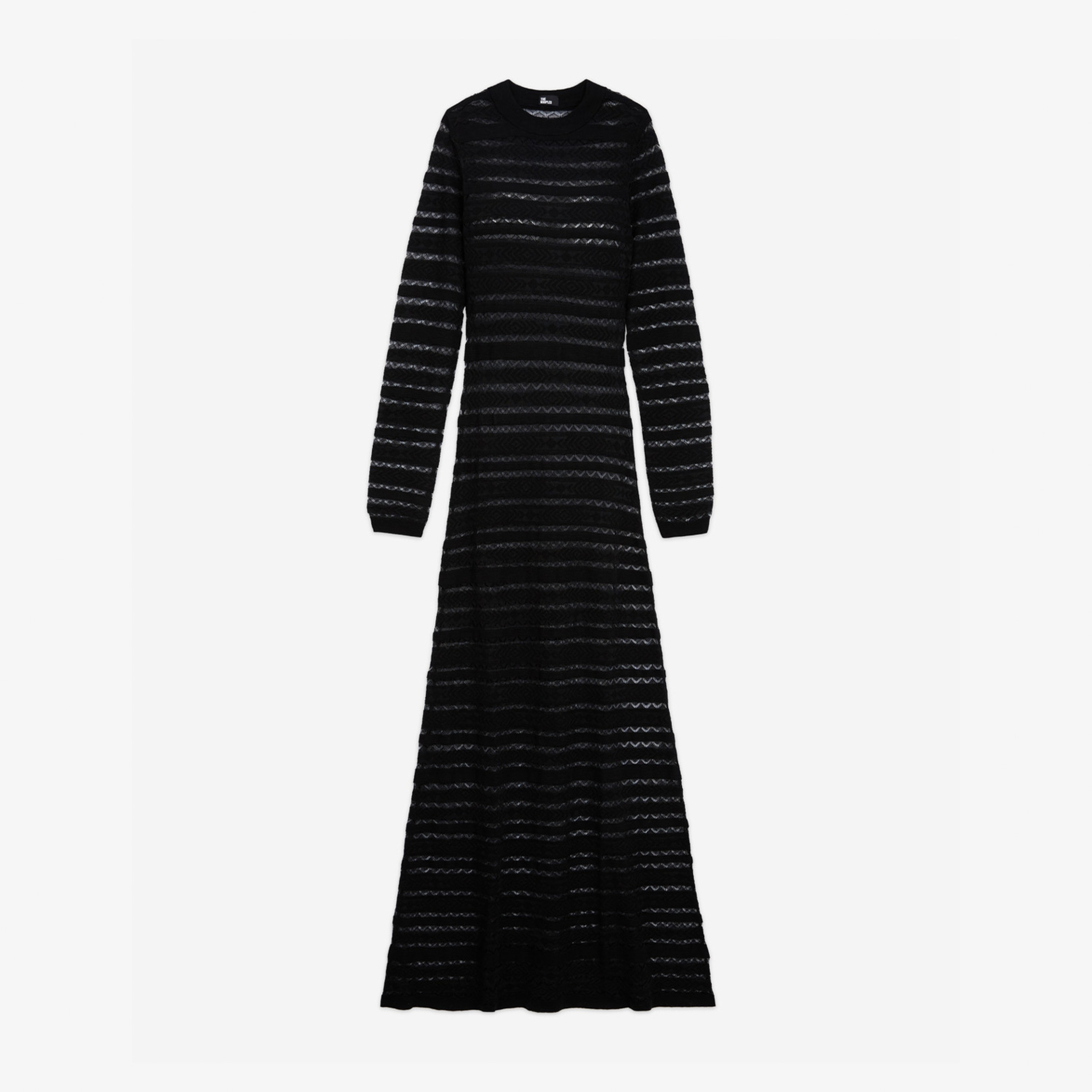 KADIN SİYAH TRANSPARAN UZUN ELBİSE