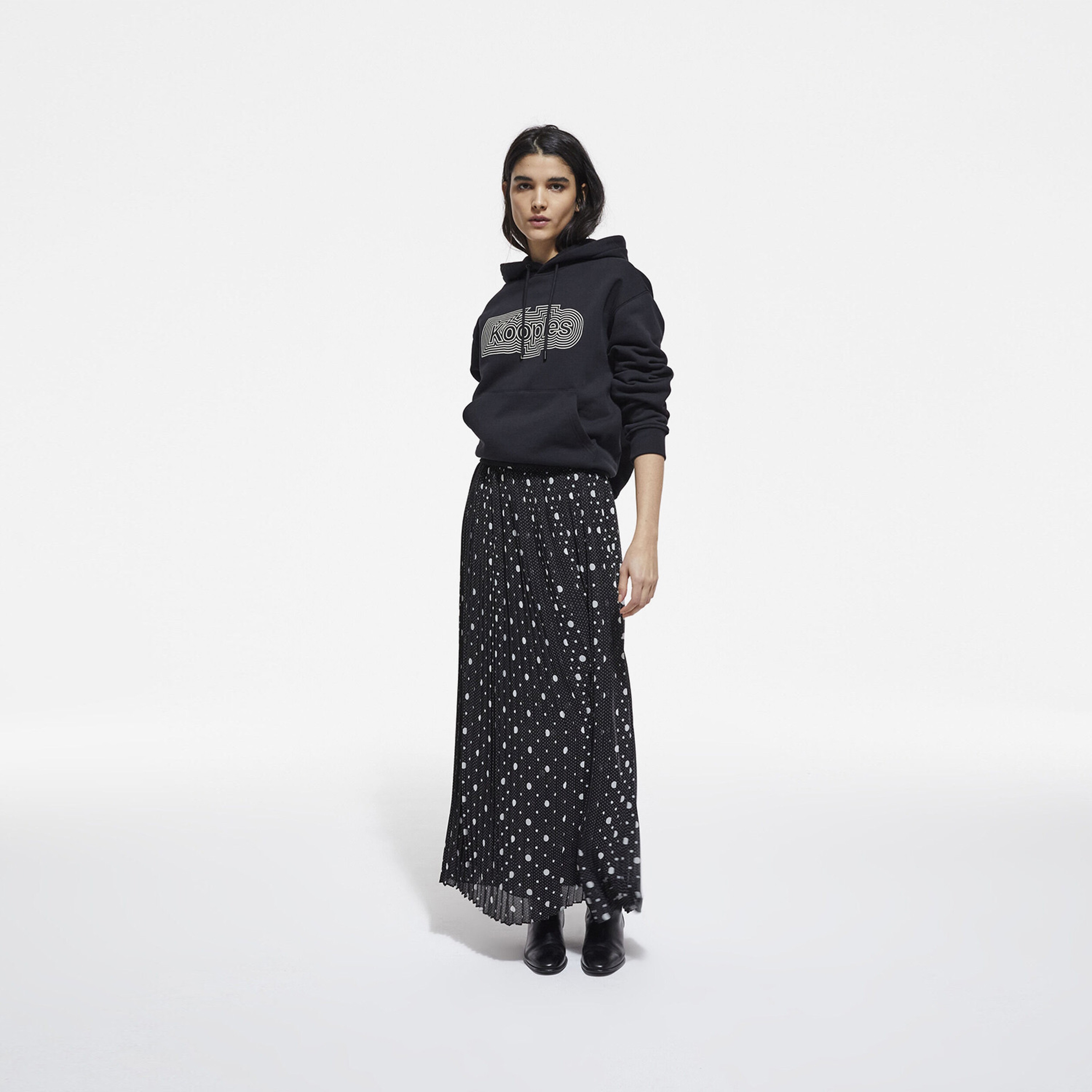 The Kooples Logomania Kadın Siyah Hoodie