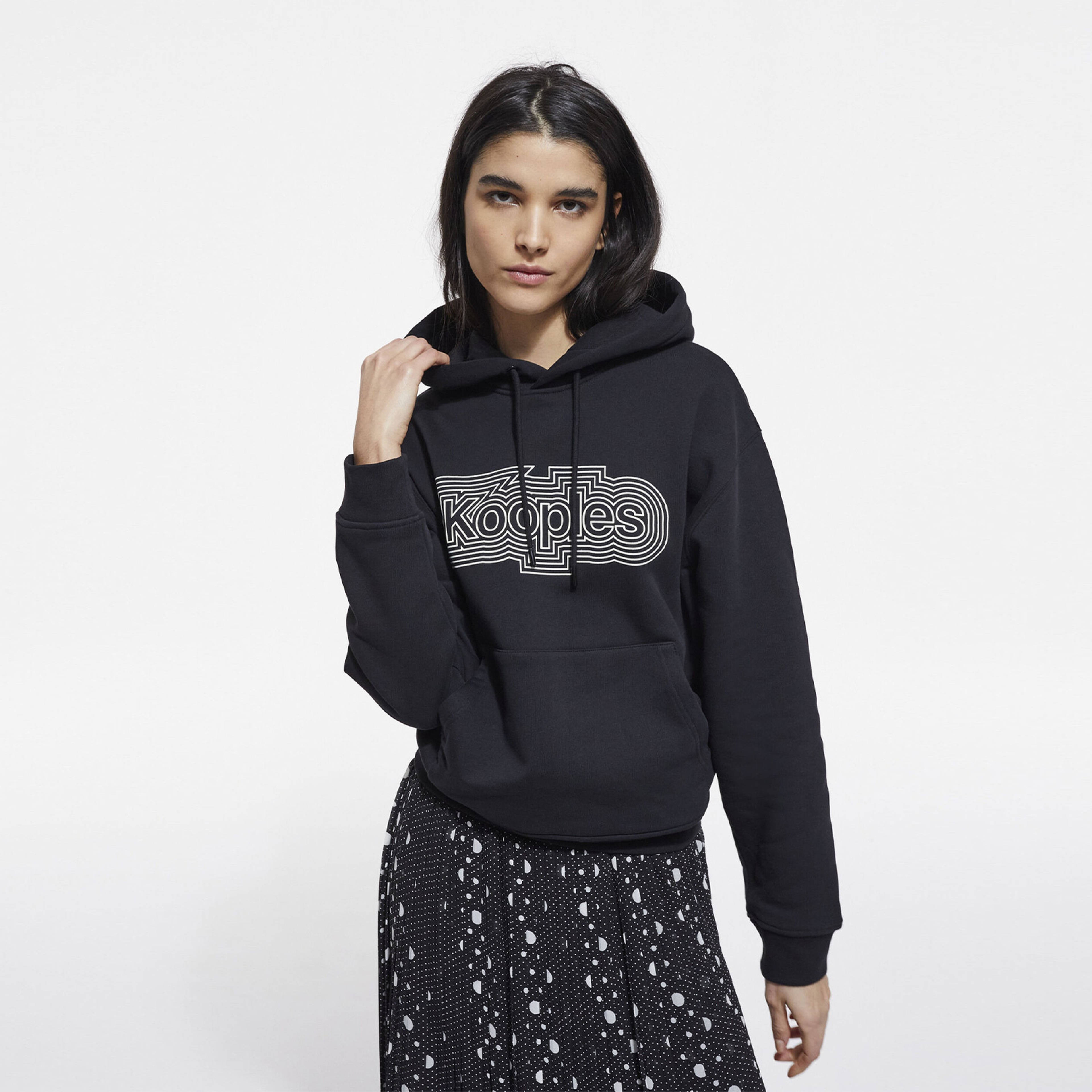 The Kooples Logomania Kadın Siyah Hoodie