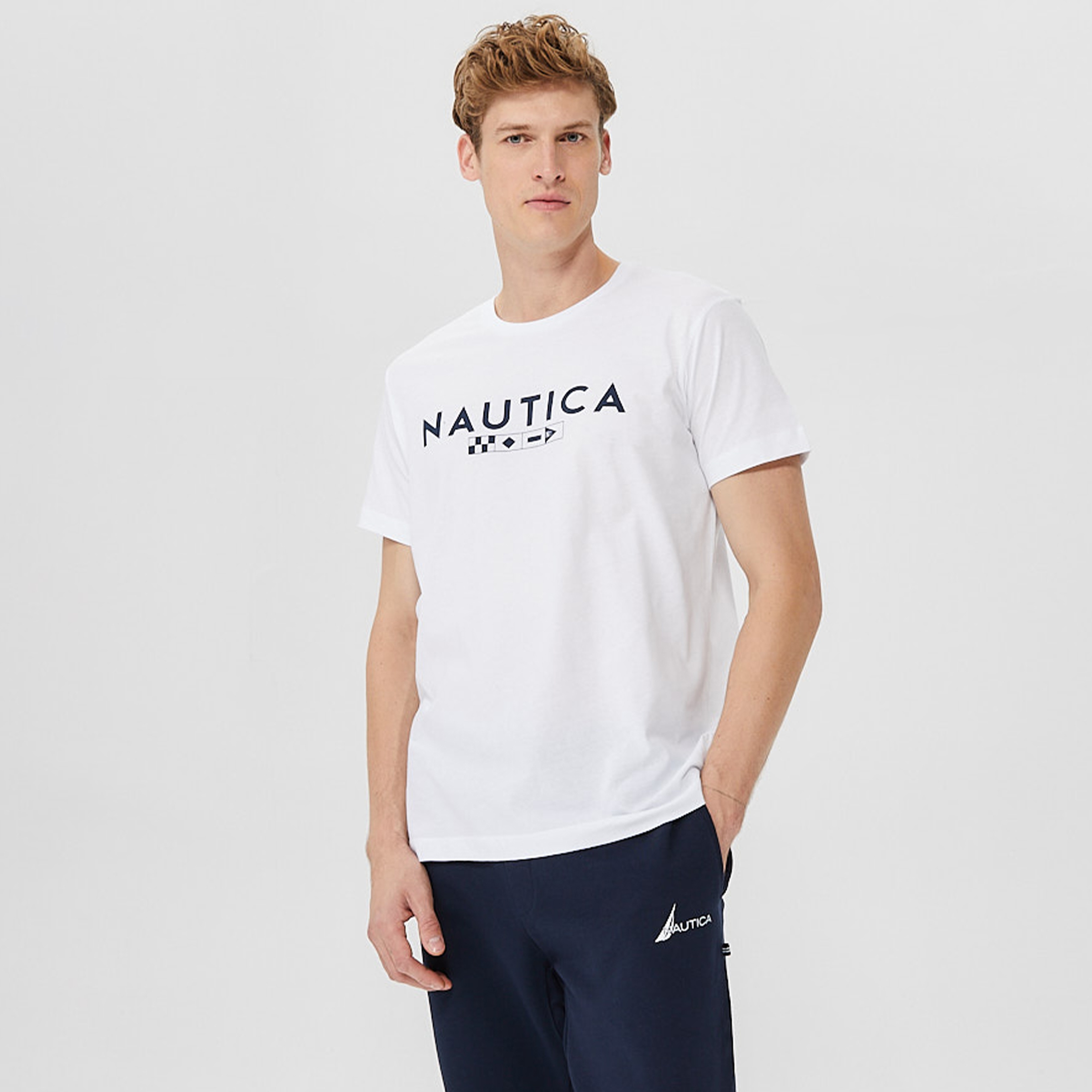 Nautica Erkek Beyaz Standart Fit T-Shirt