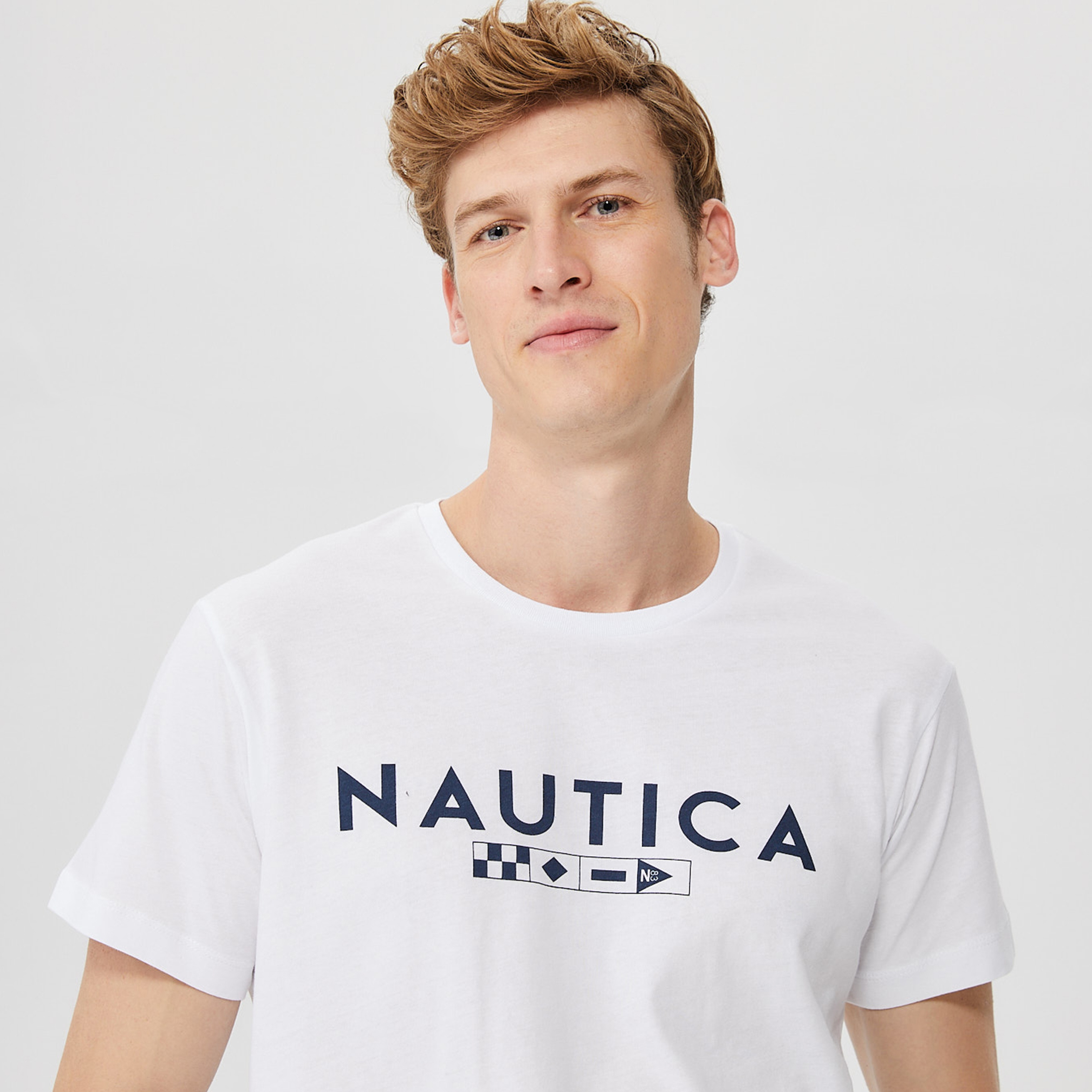 Nautica Erkek Beyaz Standart Fit T-Shirt
