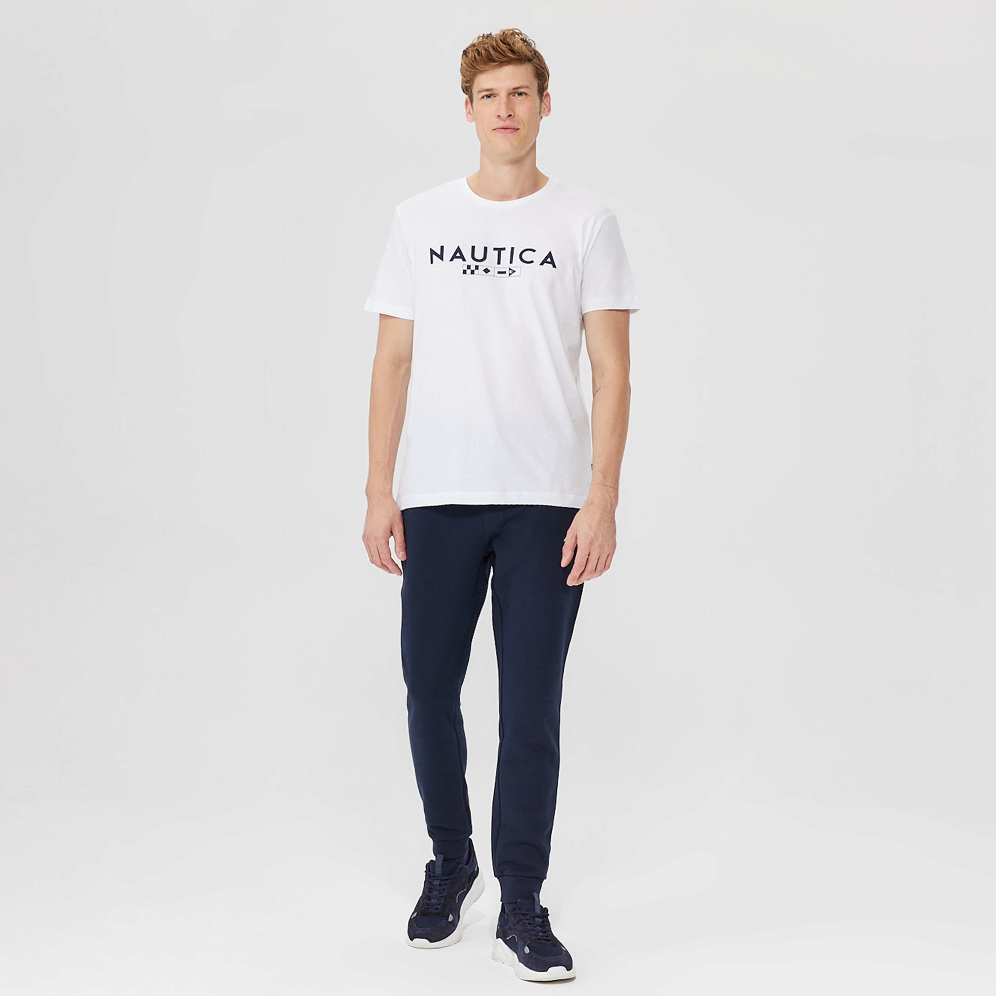 Nautica Erkek Beyaz Standart Fit T-Shirt