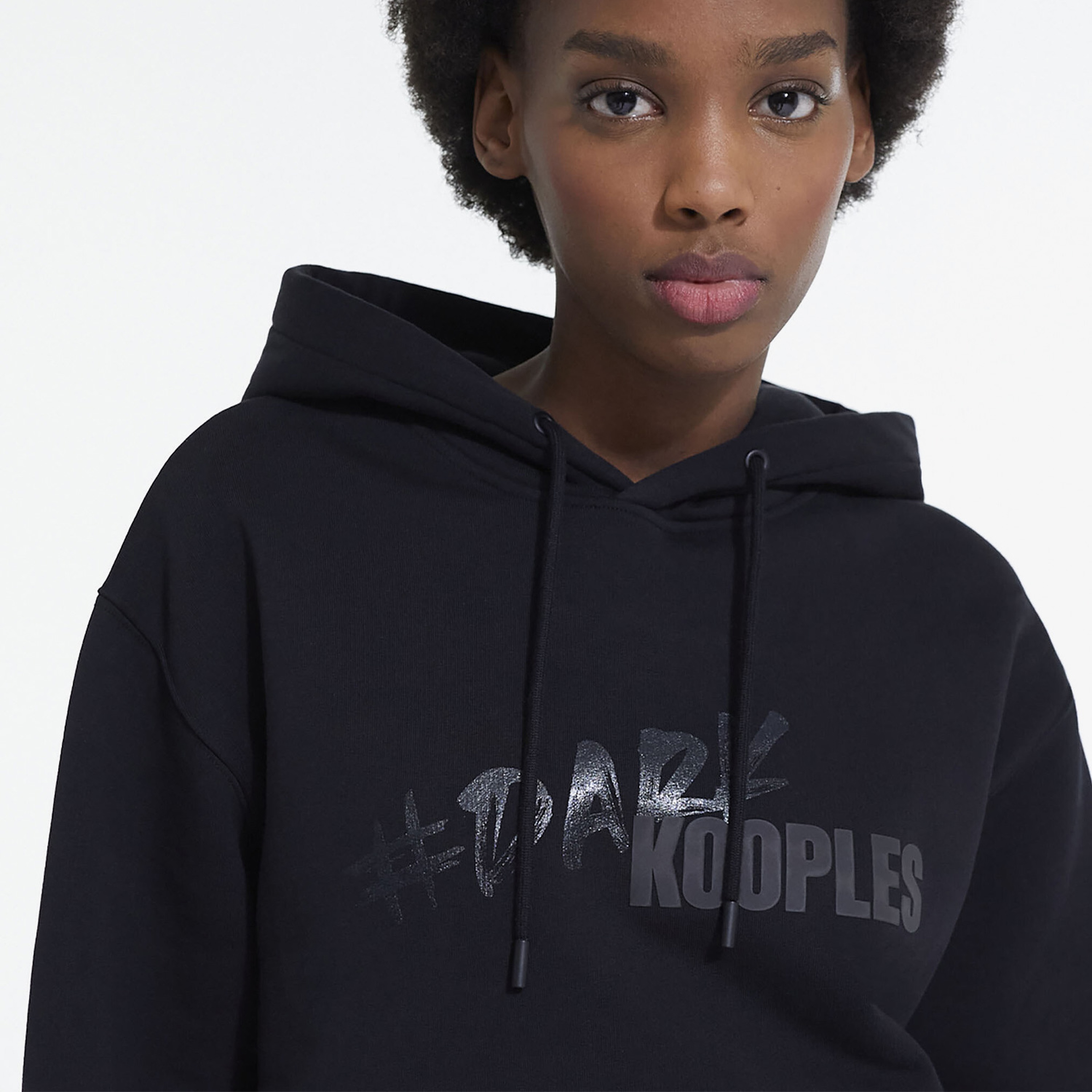 The Kooples Logomania Kadın Siyah Hoodie