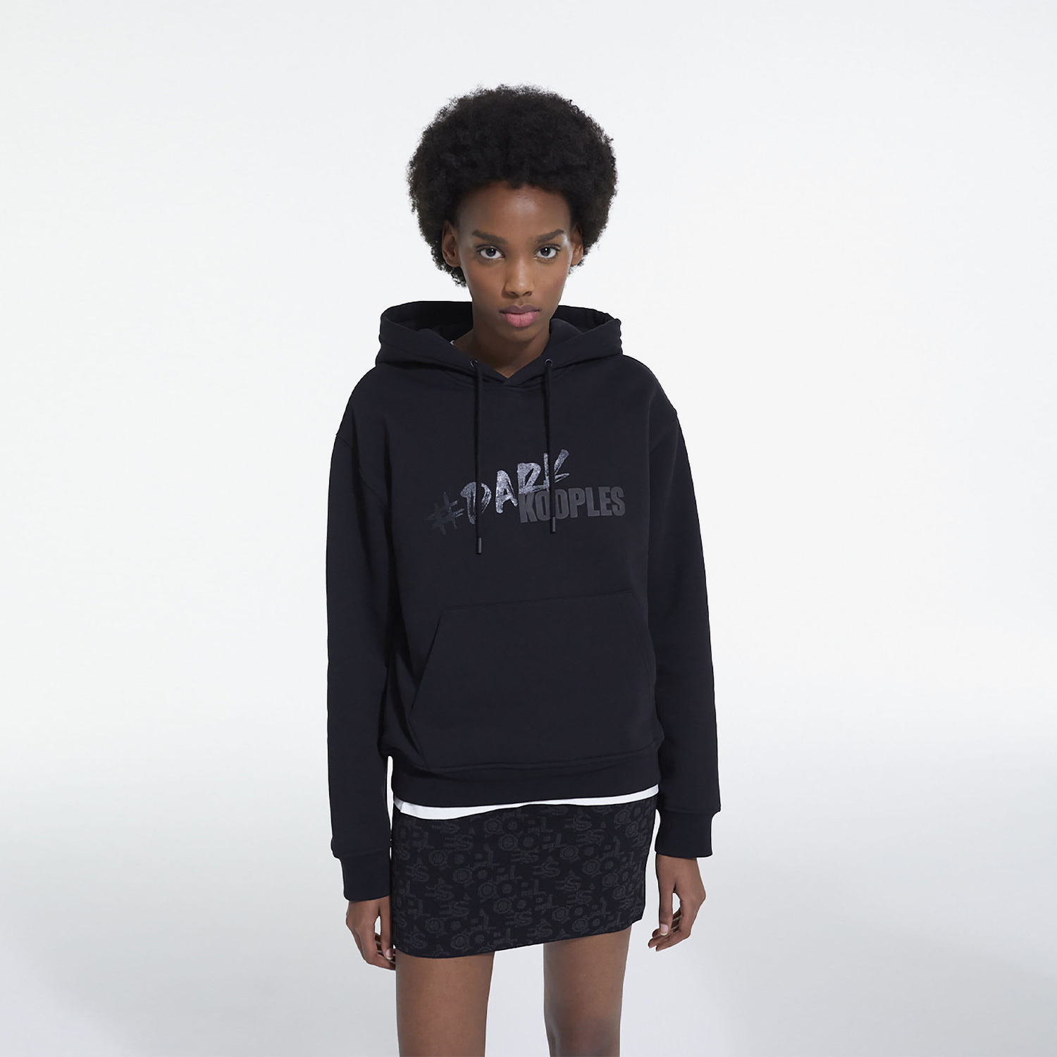 The Kooples Logomania Kadın Siyah Hoodie